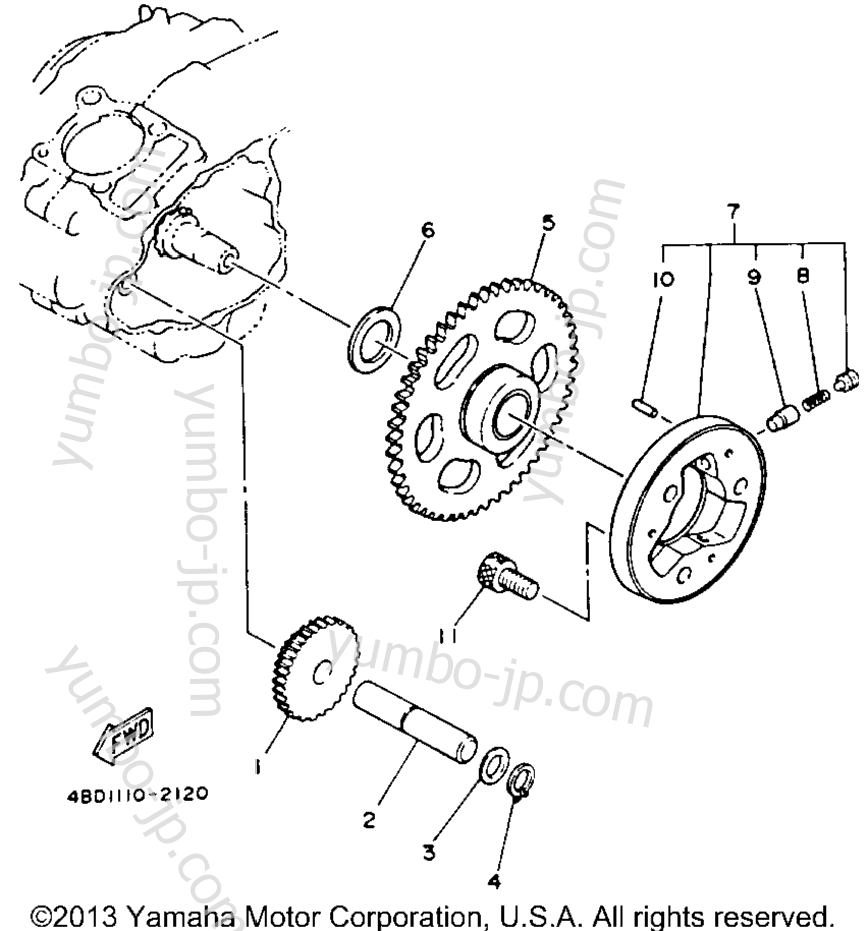 STARTER CLUTCH for ATVs YAMAHA YFB250E_MN 1993 year