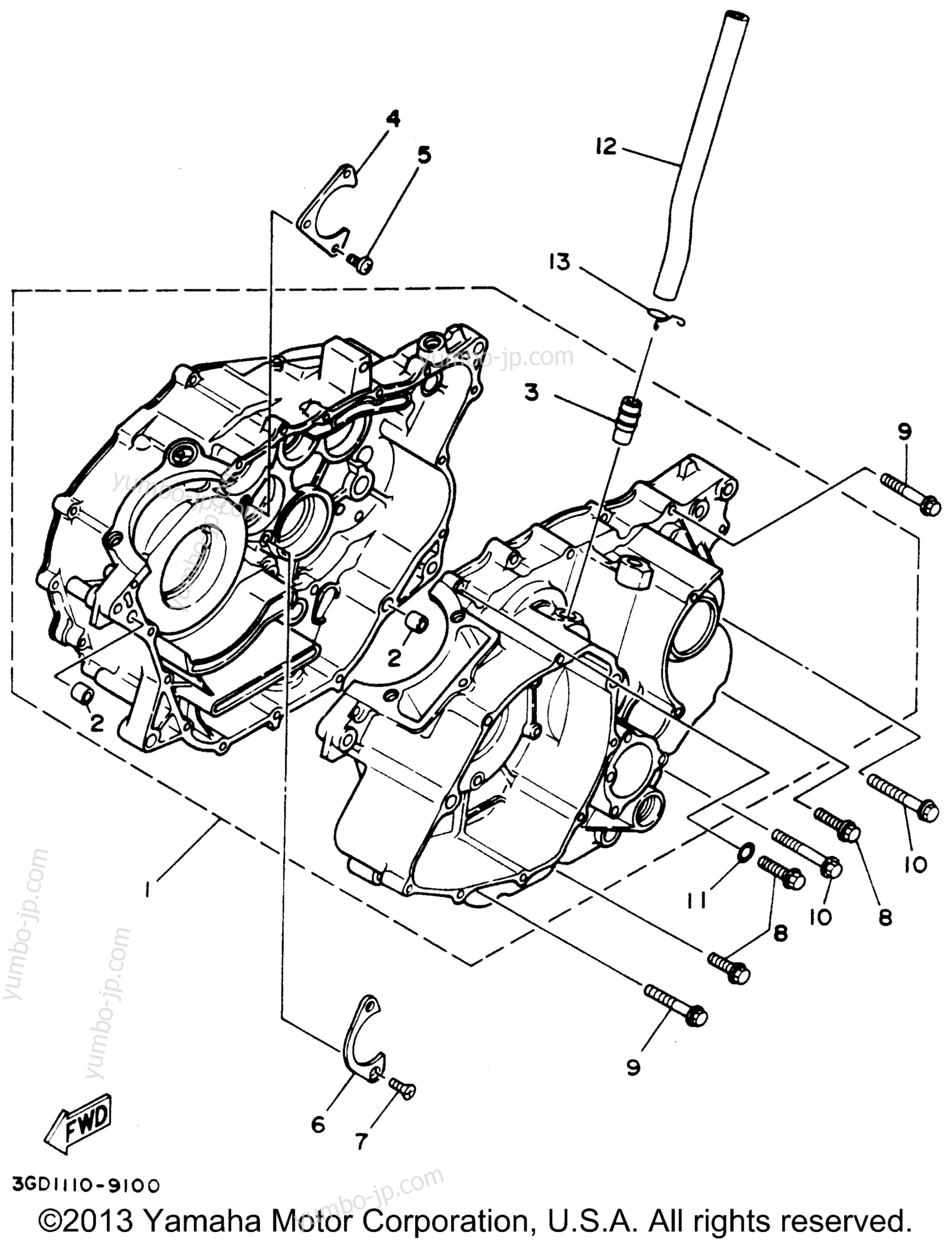 Крышка картера для квадроциклов YAMAHA WARRIOR (YFM350XF) 1994 г.