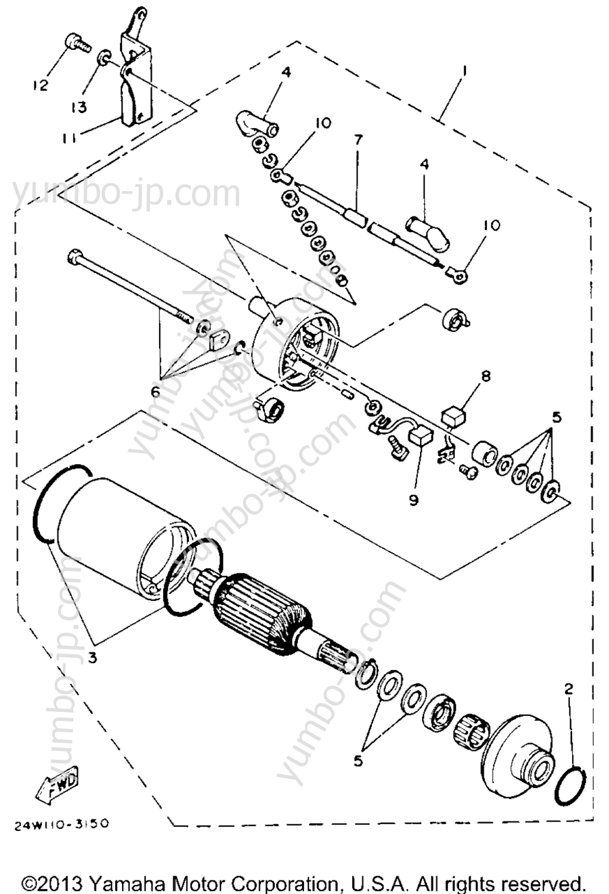 STARTING MOTOR for ATVs YAMAHA YTM225DXL 1984 year