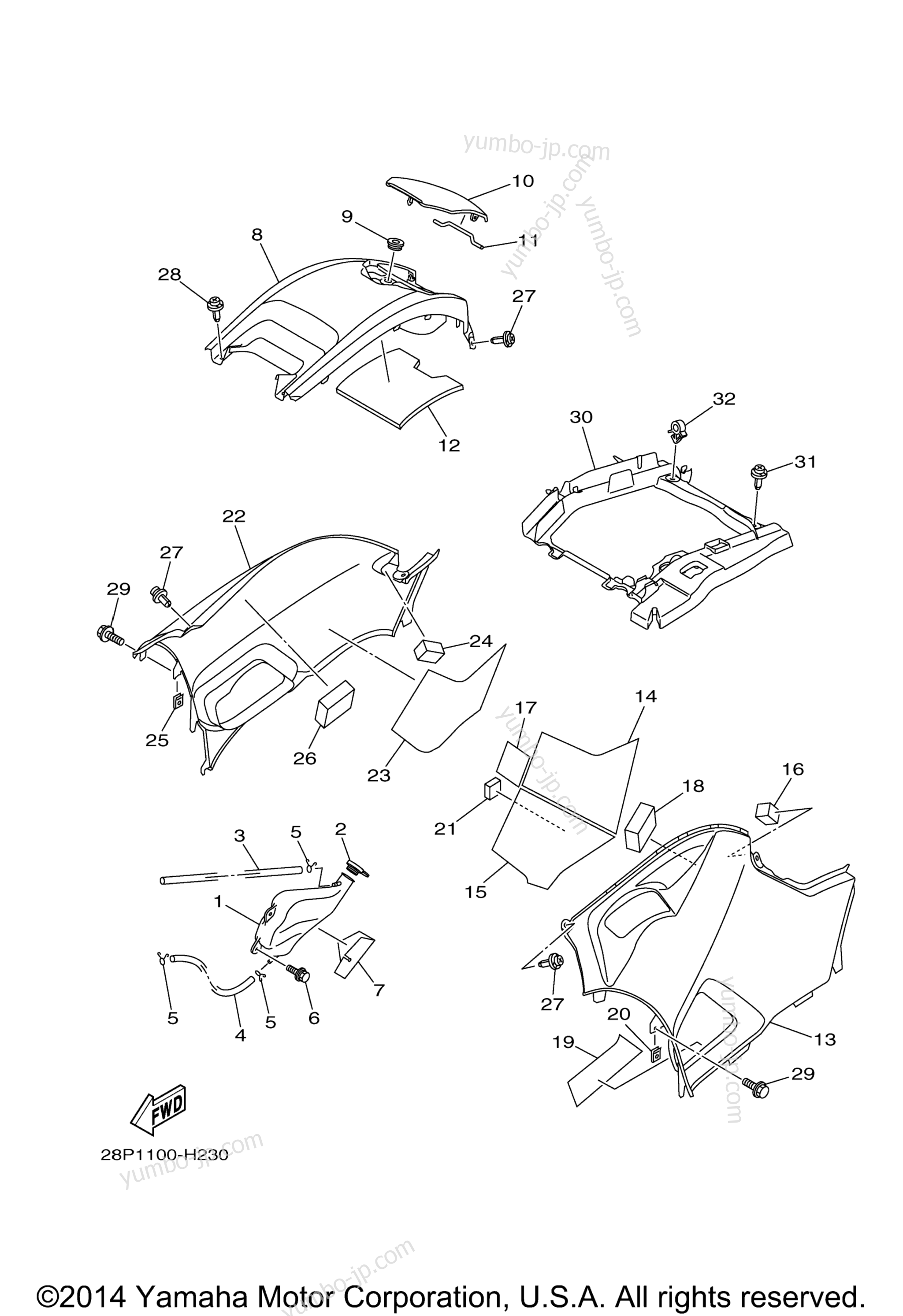 SIDE COVER for ATVs YAMAHA GRIZZLY 700 HUNTER (YFM7FGHA) 2011 year