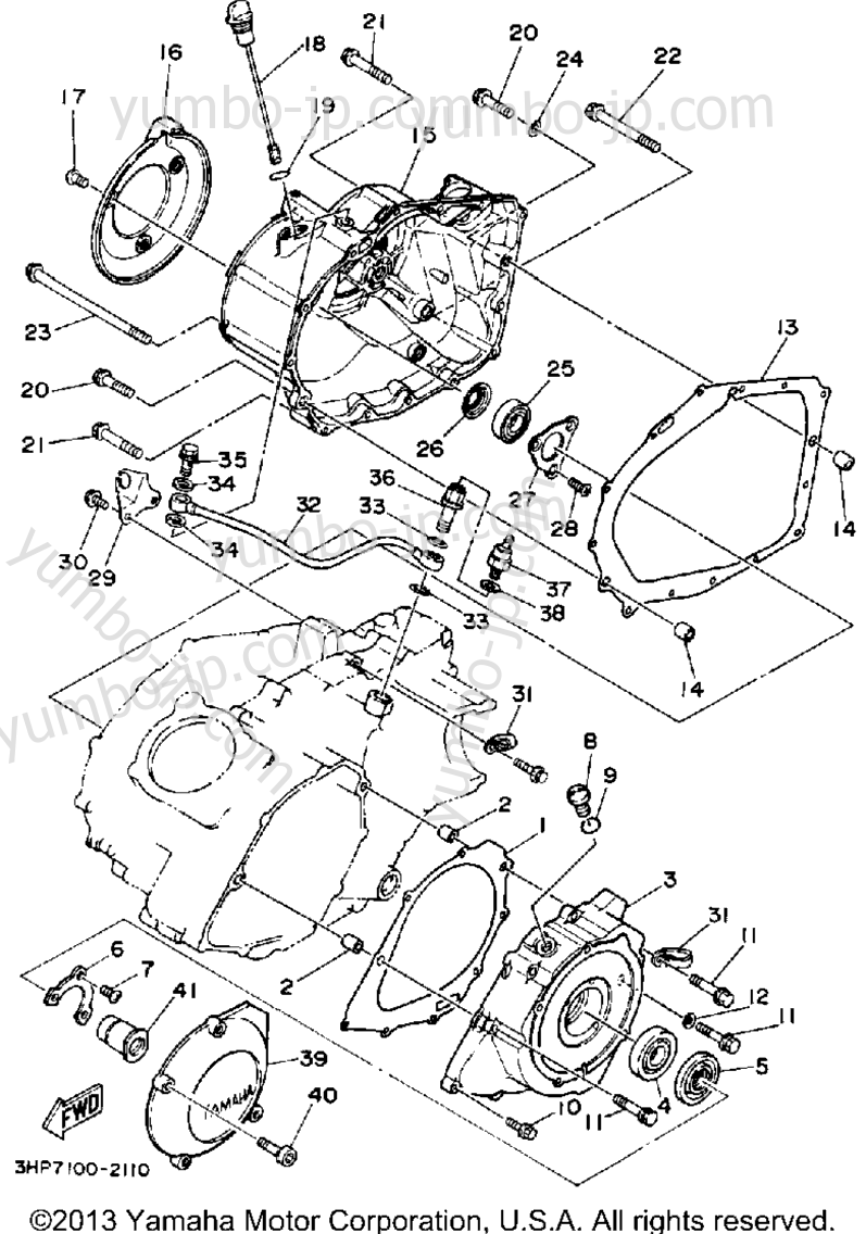 Crankcase Cover 1 для квадроциклов YAMAHA MOTO-4 (YFM350ERD) 1992 г.