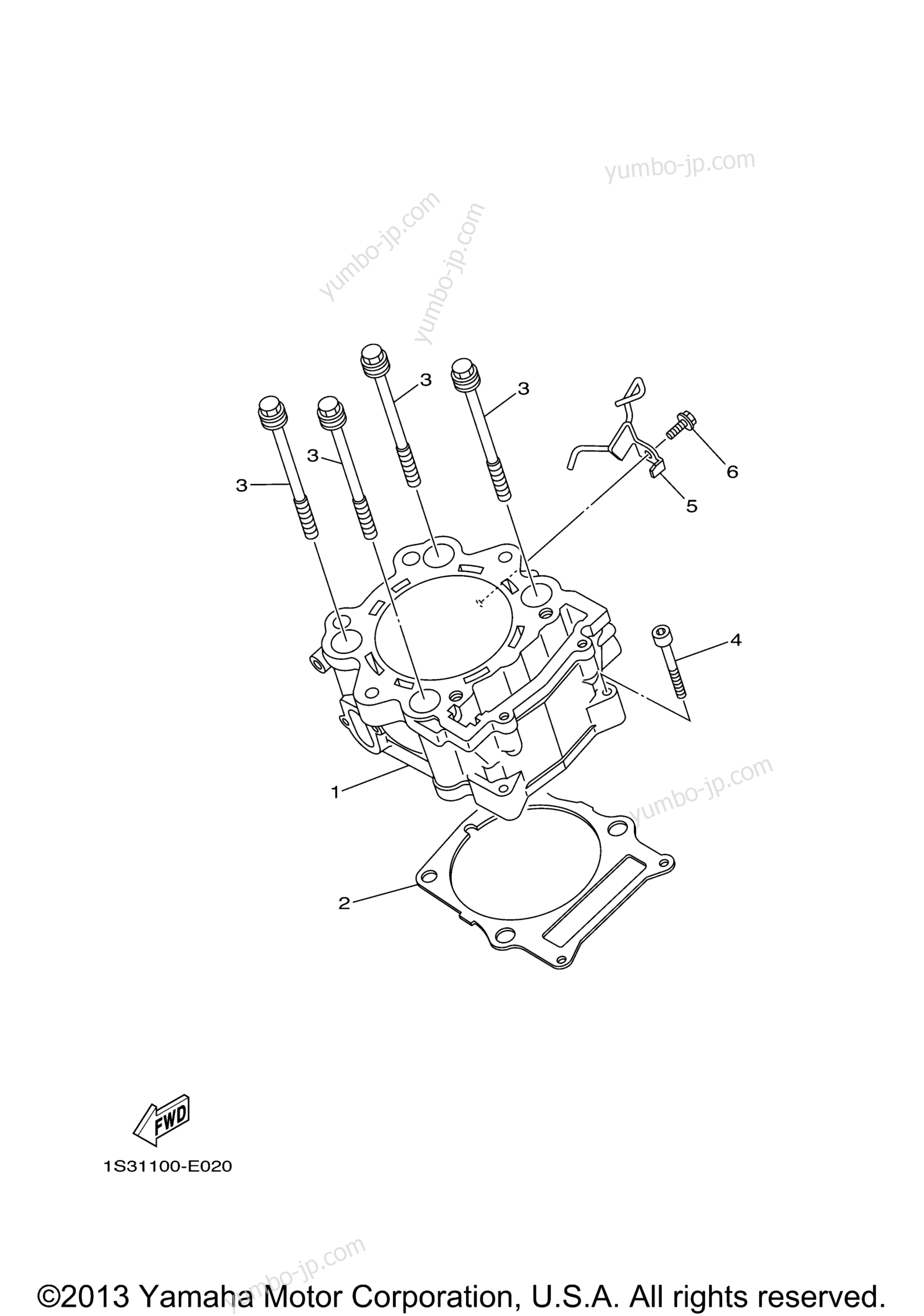 CYLINDER for ATVs YAMAHA RAPTOR 700 SPECIAL EDITION (YFM7RSEA) 2011 year