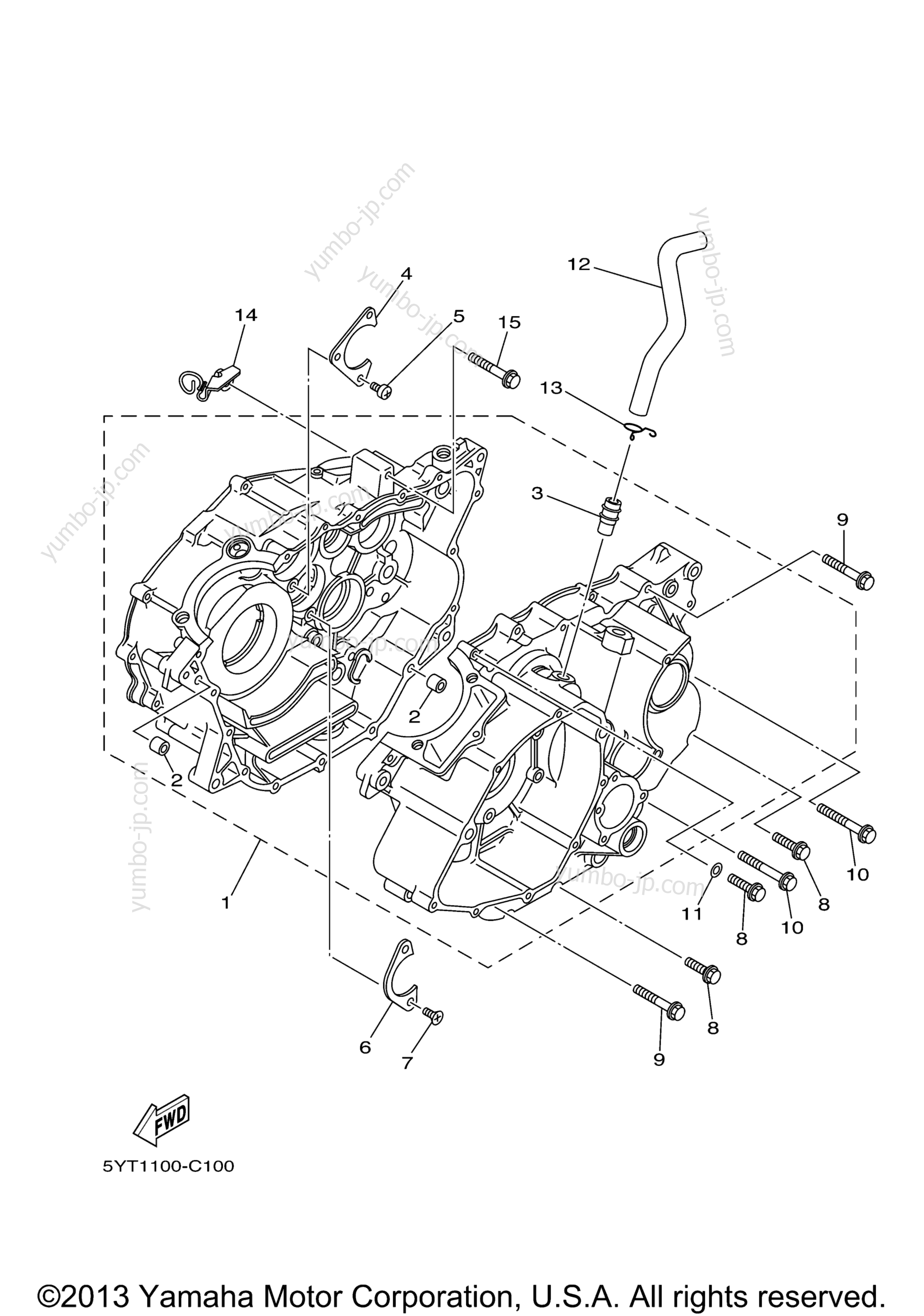 CRANKCASE for ATVs YAMAHA RAPTOR 350 (YFM35RW) 2007 year