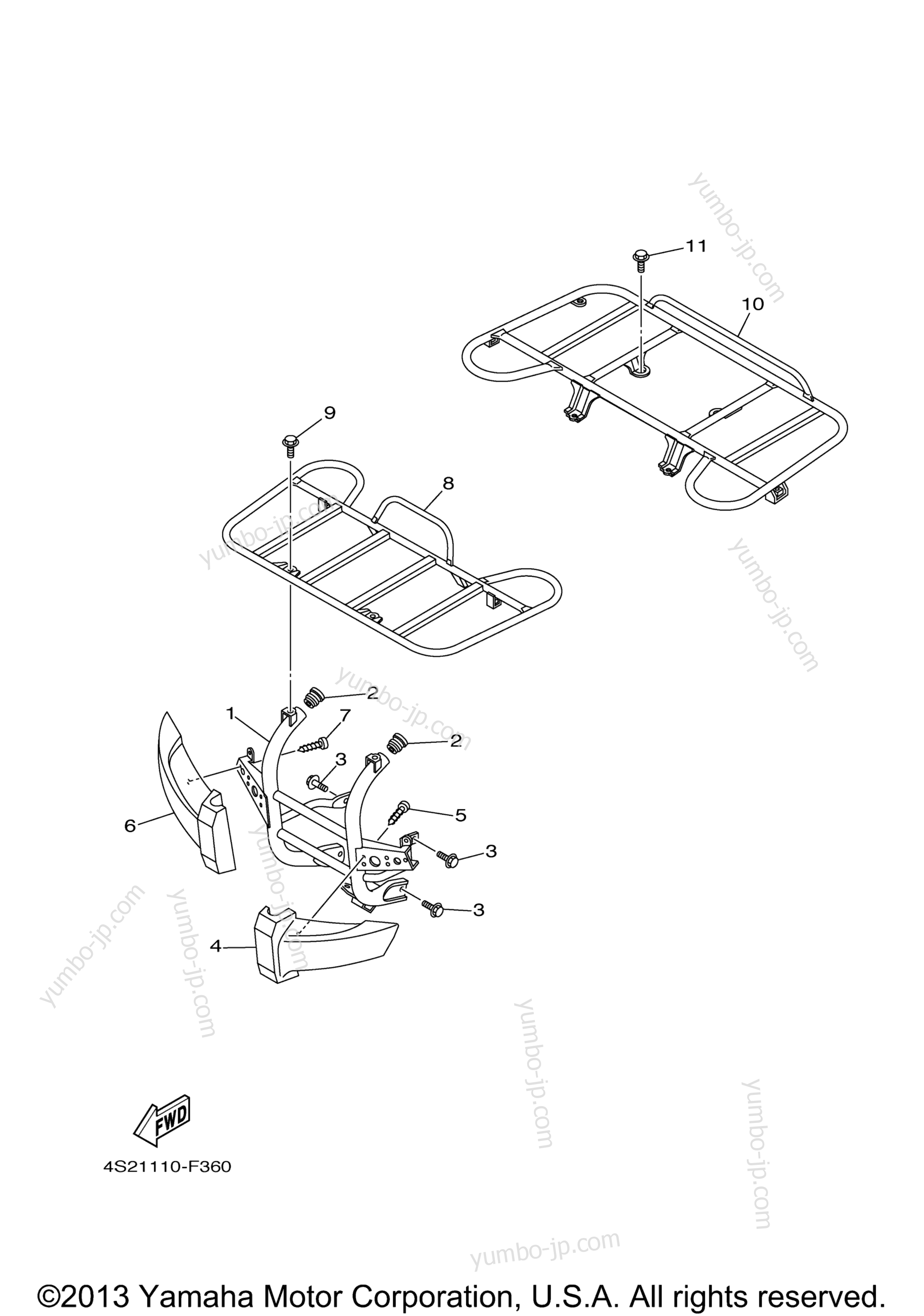 Guard for ATVs YAMAHA GRIZZLY 350 IRS HUNTER (YFM35FGIHW) 2007 year