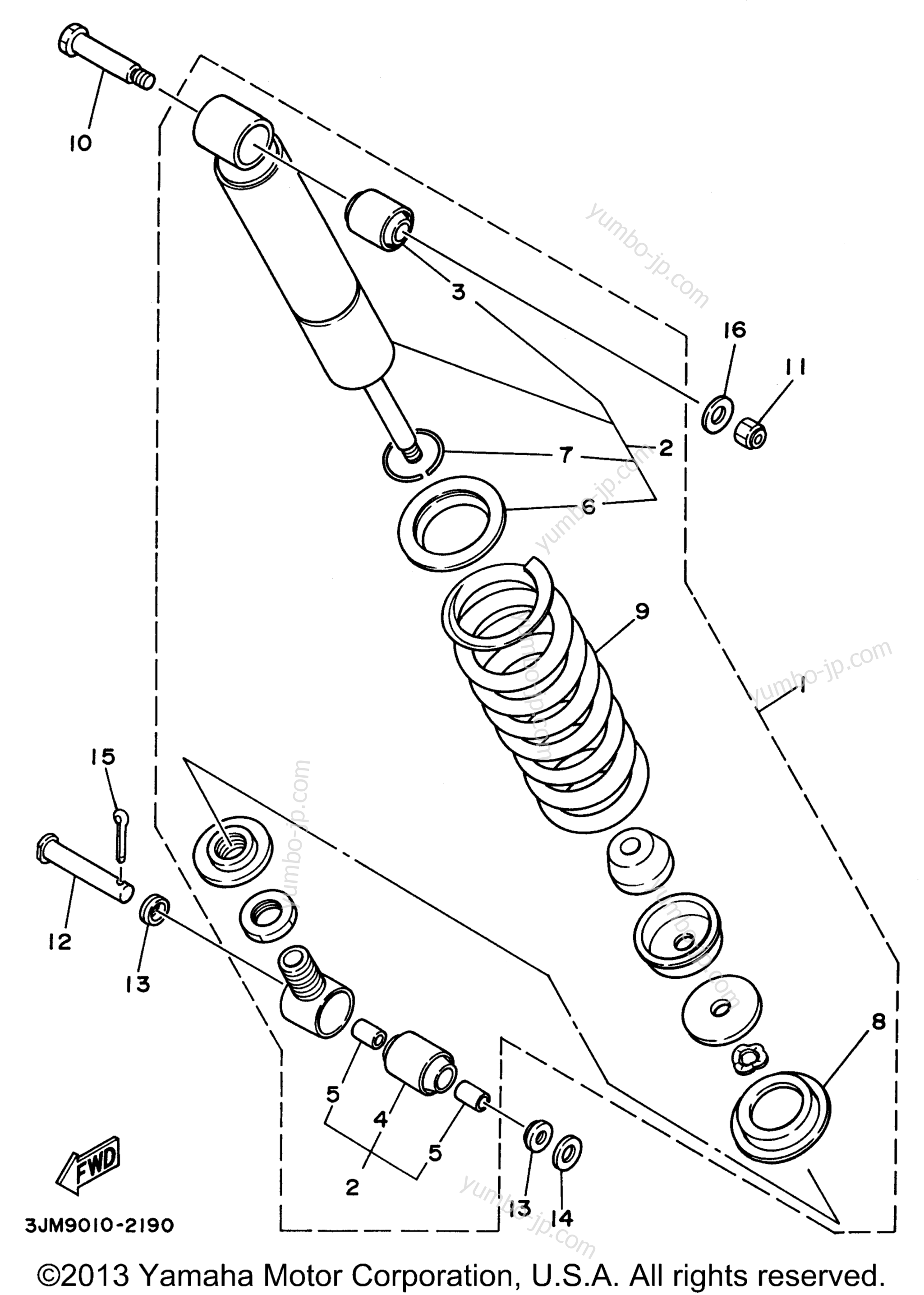 Rear Suspension для квадроциклов YAMAHA BLASTER (YFS200H_MN) 1996 г.