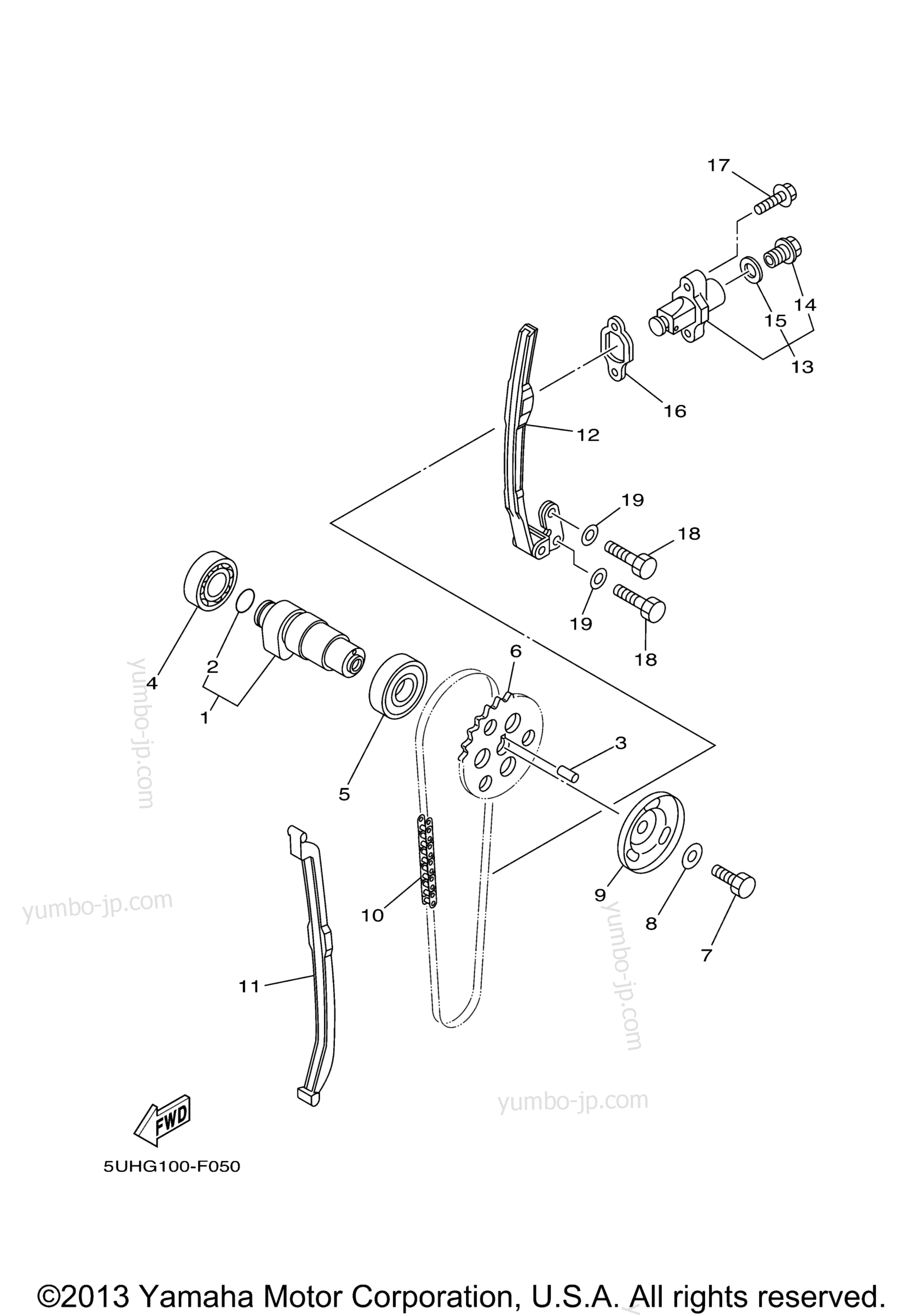 Camshaft Chain for ATVs YAMAHA GRIZZLY 350 IRS 4WD (YFM35FGIAG) 2011 year