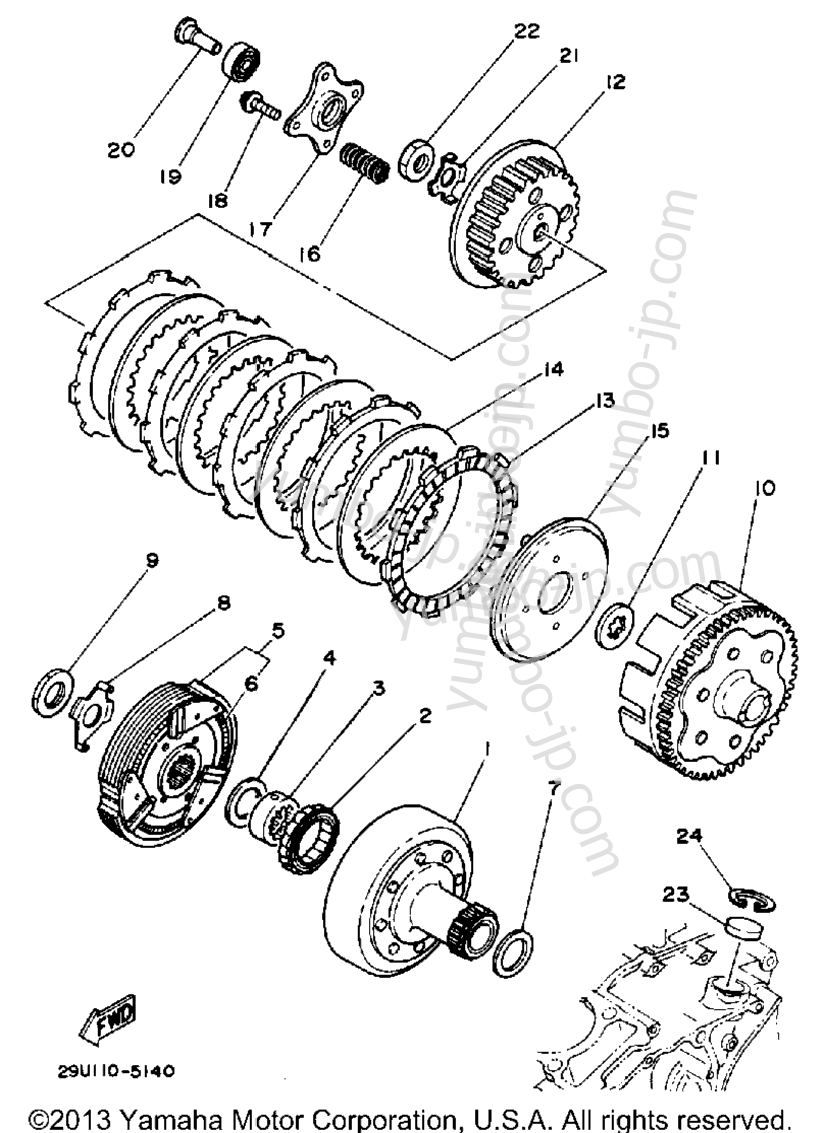 CLUTCH for ATVs YAMAHA YTM225DRS 1986 year