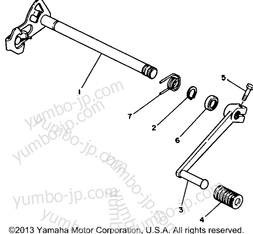 Вал переключателя для квадроциклов YAMAHA BLASTER (YFS200D) 1992 г.