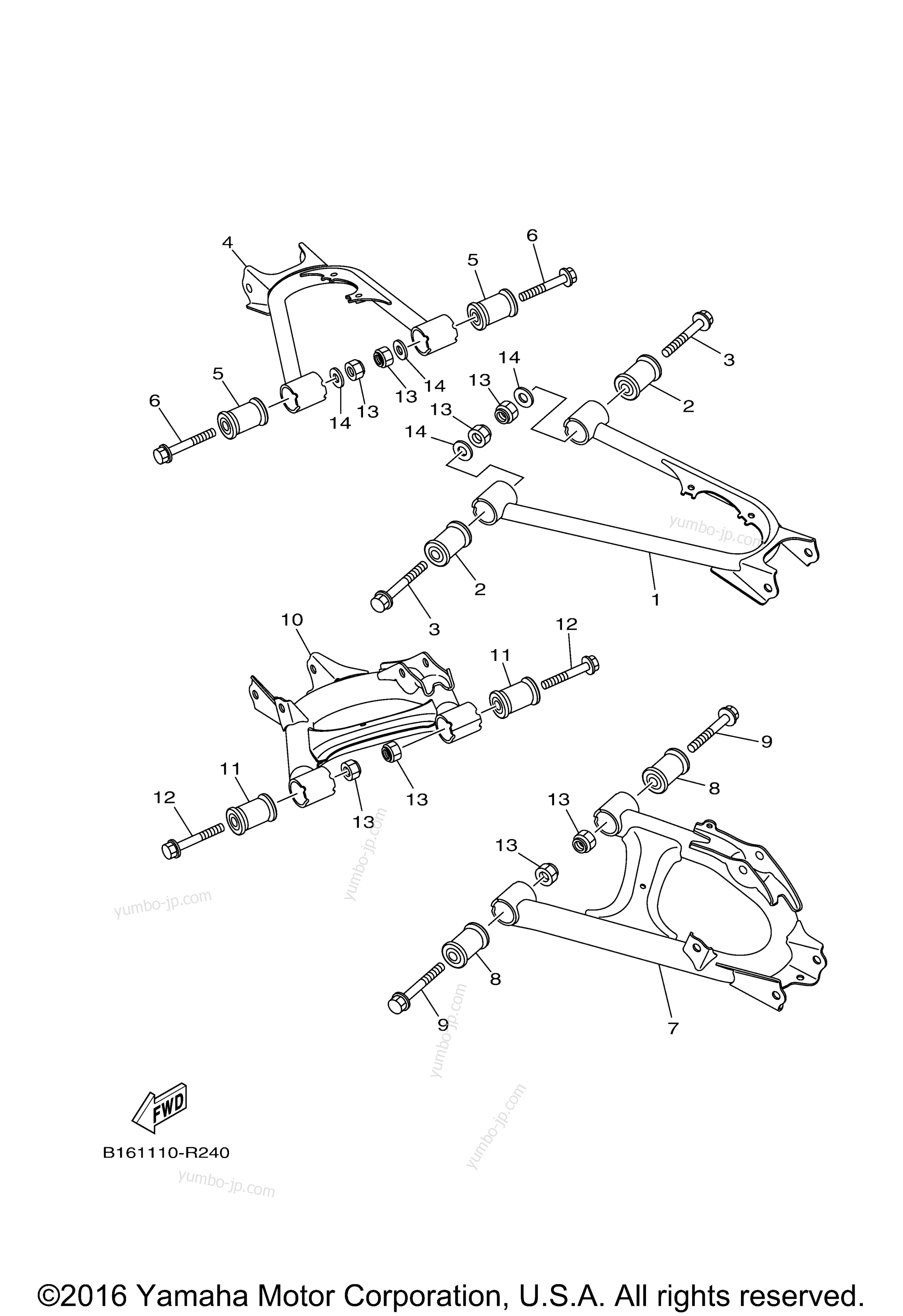 REAR ARM for ATVs YAMAHA KODIAK 700 4WD (YFM70KDXHR) 2017 year