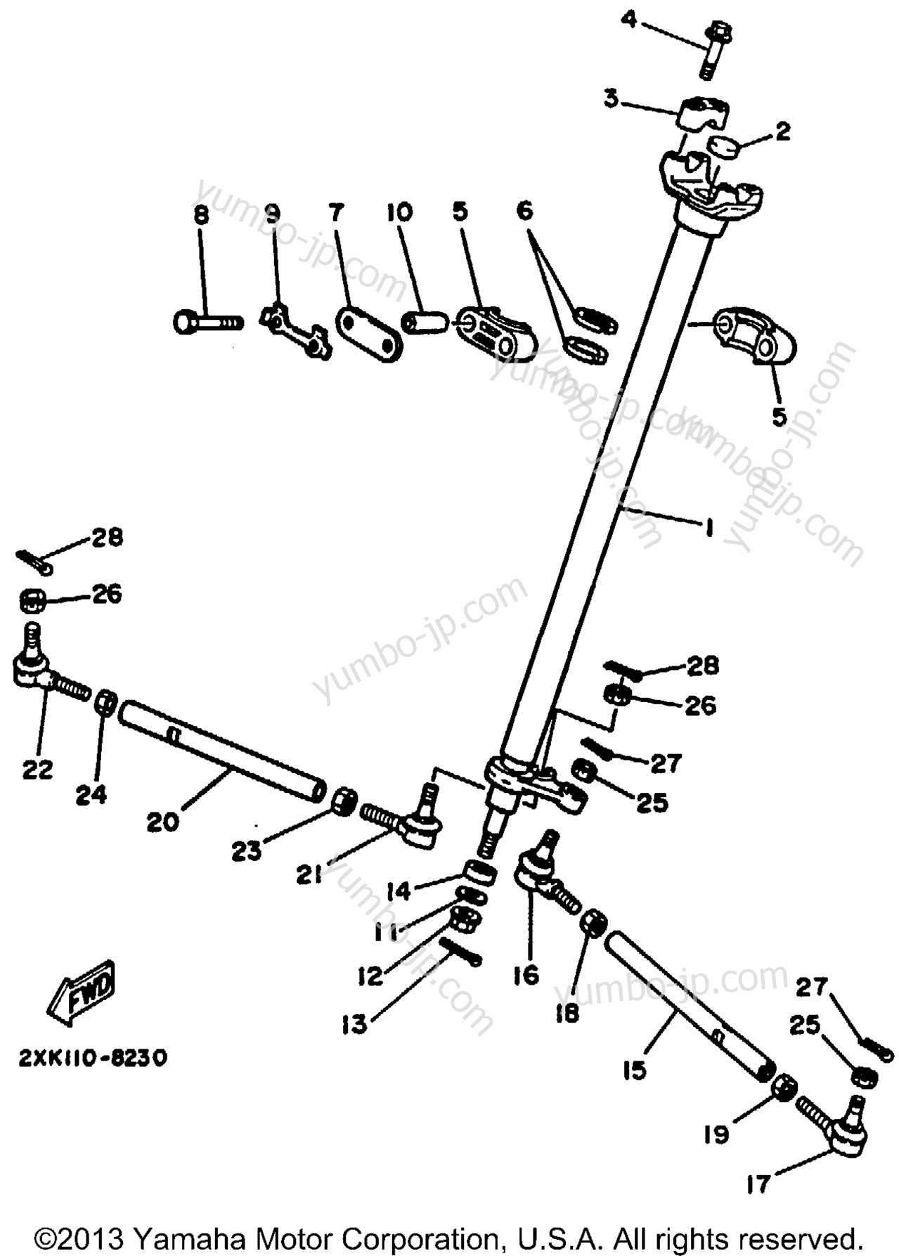 Steering для квадроциклов YAMAHA WARRIOR (YFM350XB) 1991 г.