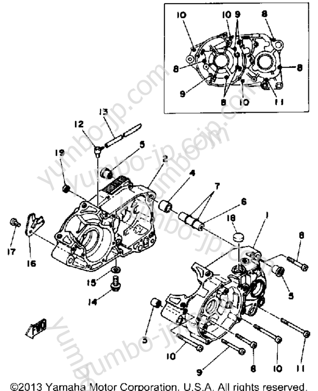 Крышка картера для квадроциклов YAMAHA YT175J 1982 г.