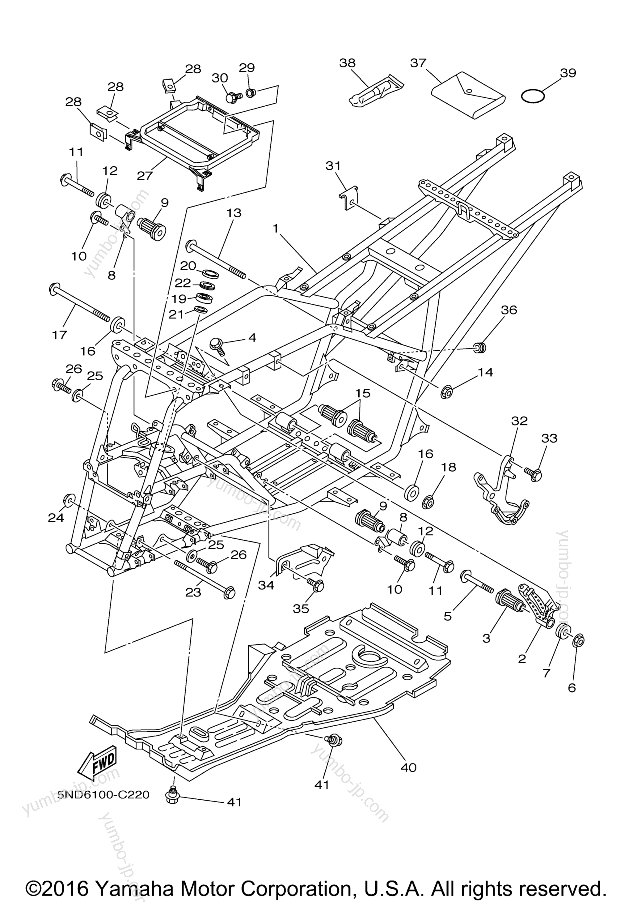 FRAME for ATVs YAMAHA KODIAK 450 AUTO 4X4 (YFM45FAS) 2004 year