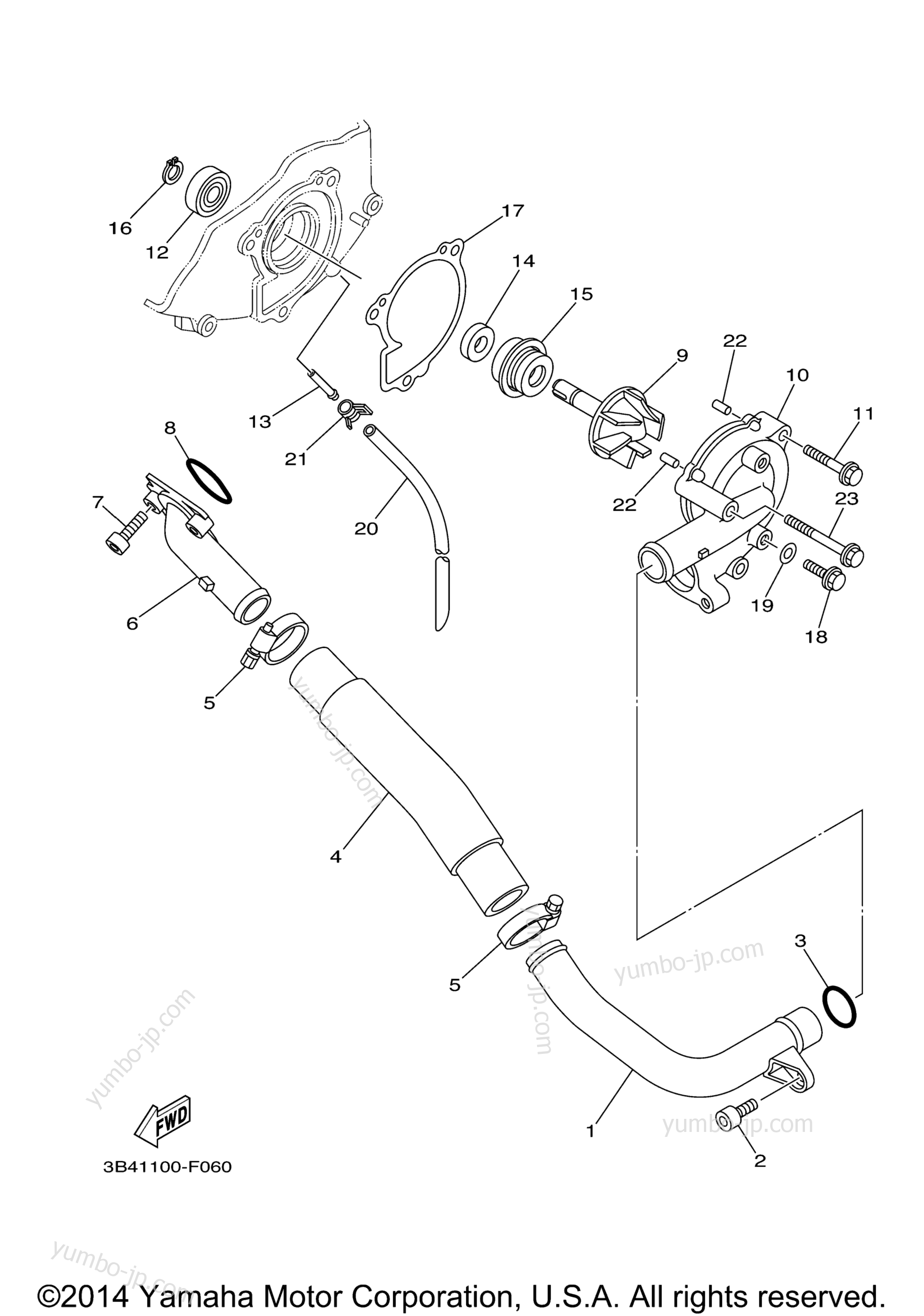 WATER PUMP for ATVs YAMAHA GRIZZLY 550 EPS 4WD (YFM5FGPAL) 2011 year