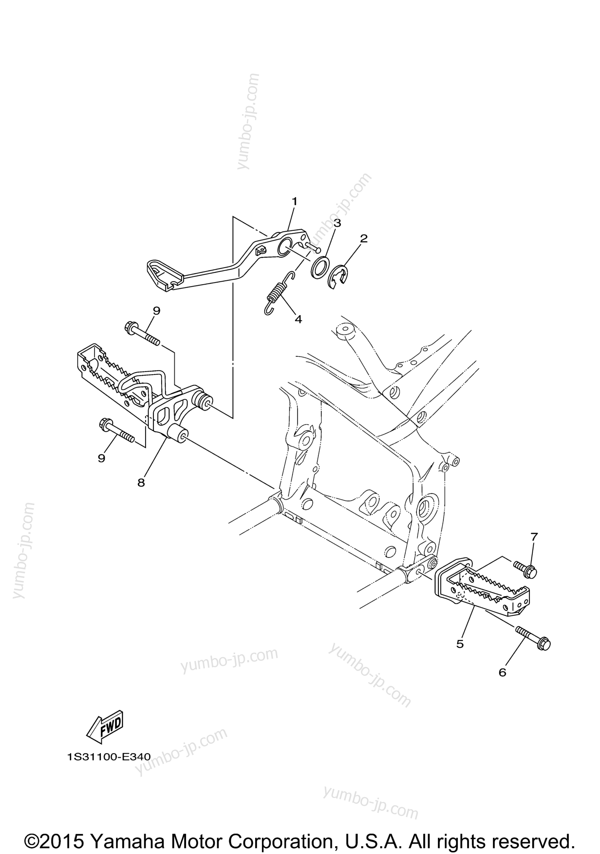 Stand Footrest для квадроциклов YAMAHA RAPTOR 700 (YFM70RSBGL) 2016 г.