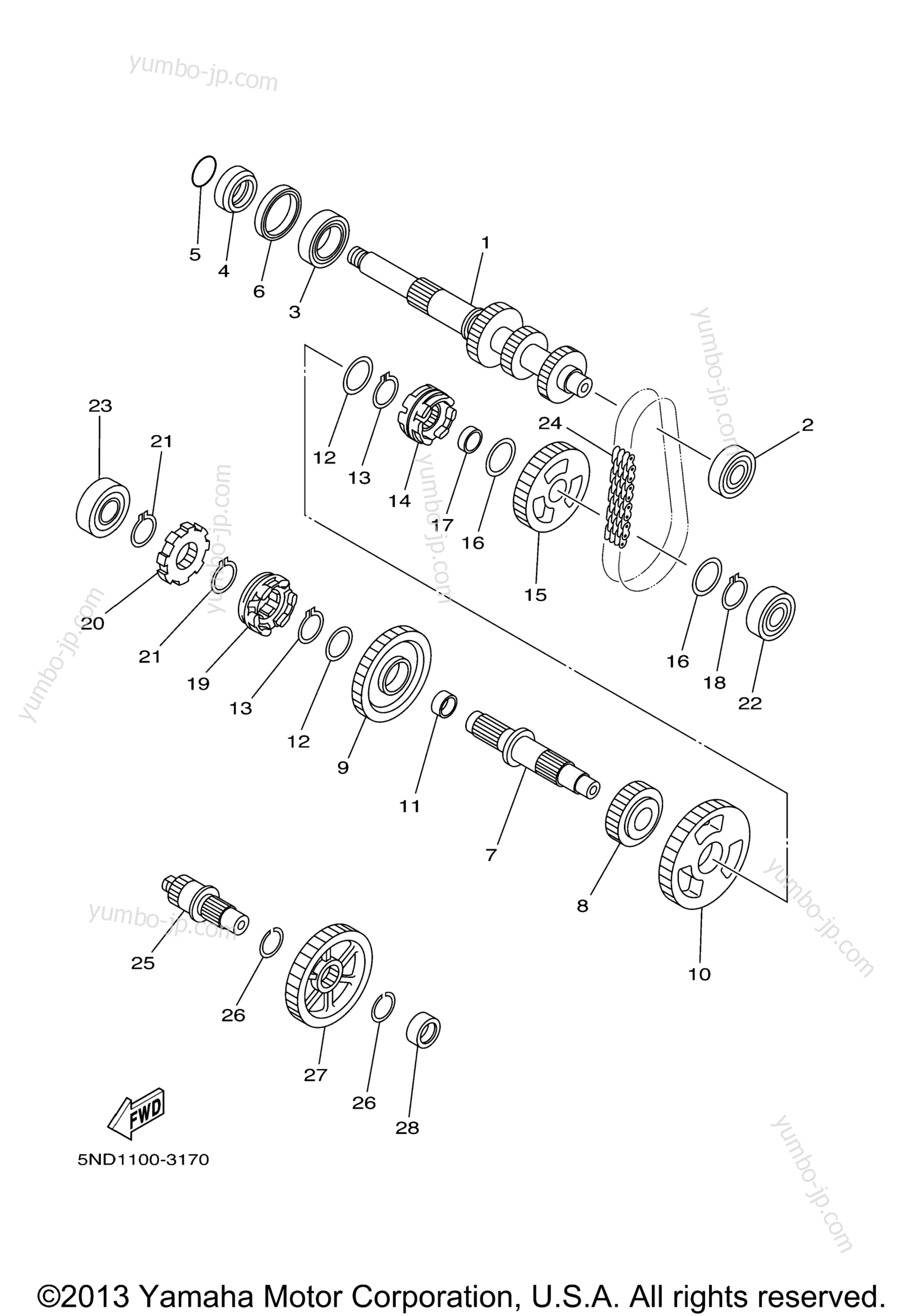 TRANSMISSION for ATVs YAMAHA KODIAK 450 AUTO 4X4 (YFM45FAS) 2004 year