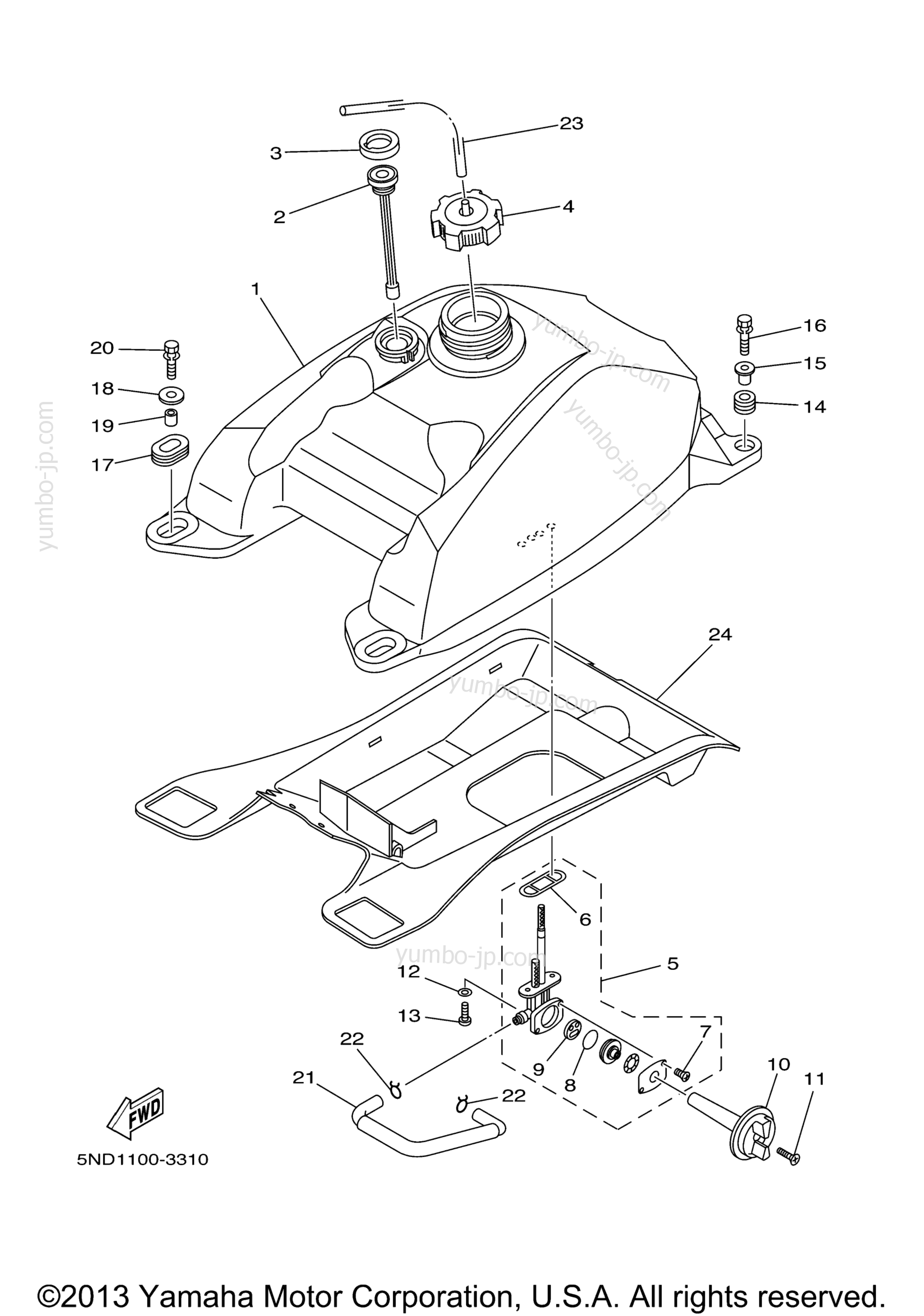 Fuel for ATVs YAMAHA KODIAK 450 AUTO 4X4 (YFM45FAS) 2004 year