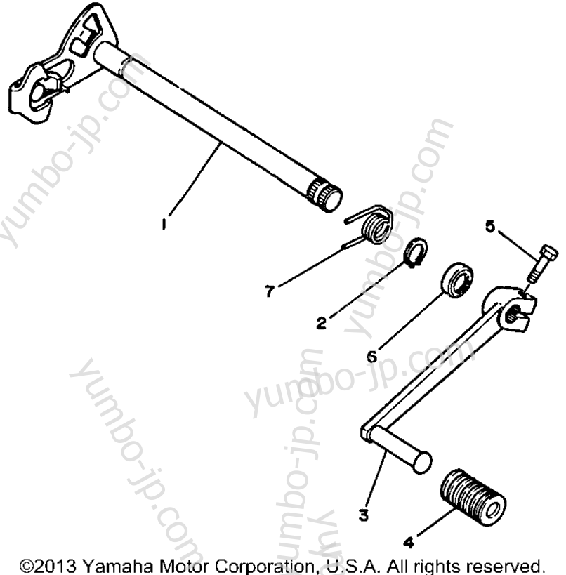 Вал переключателя для квадроциклов YAMAHA BLASTER (YFS200B_MN) 1991 г.