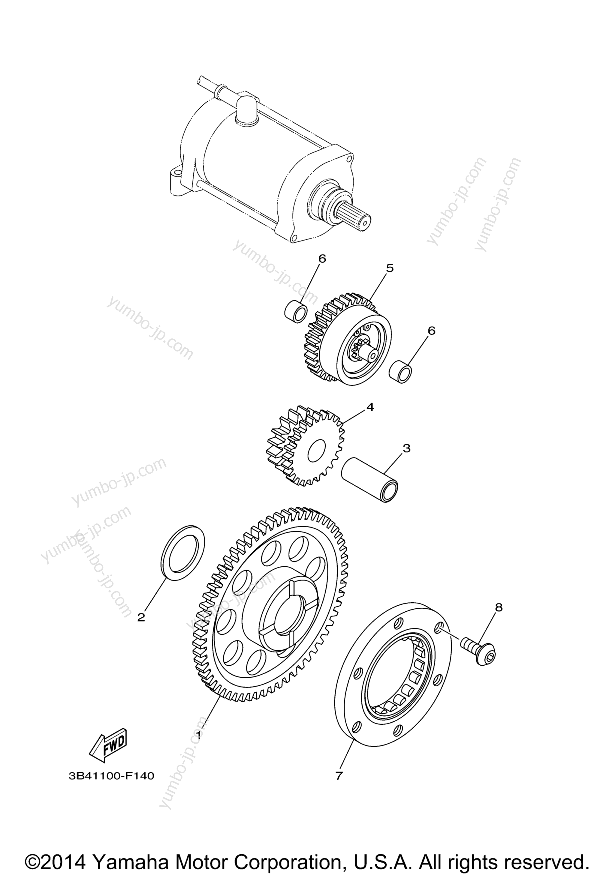 STARTER CLUTCH for ATVs YAMAHA GRIZZLY 700 FI 4WD (YFM7FGYB) 2009 year