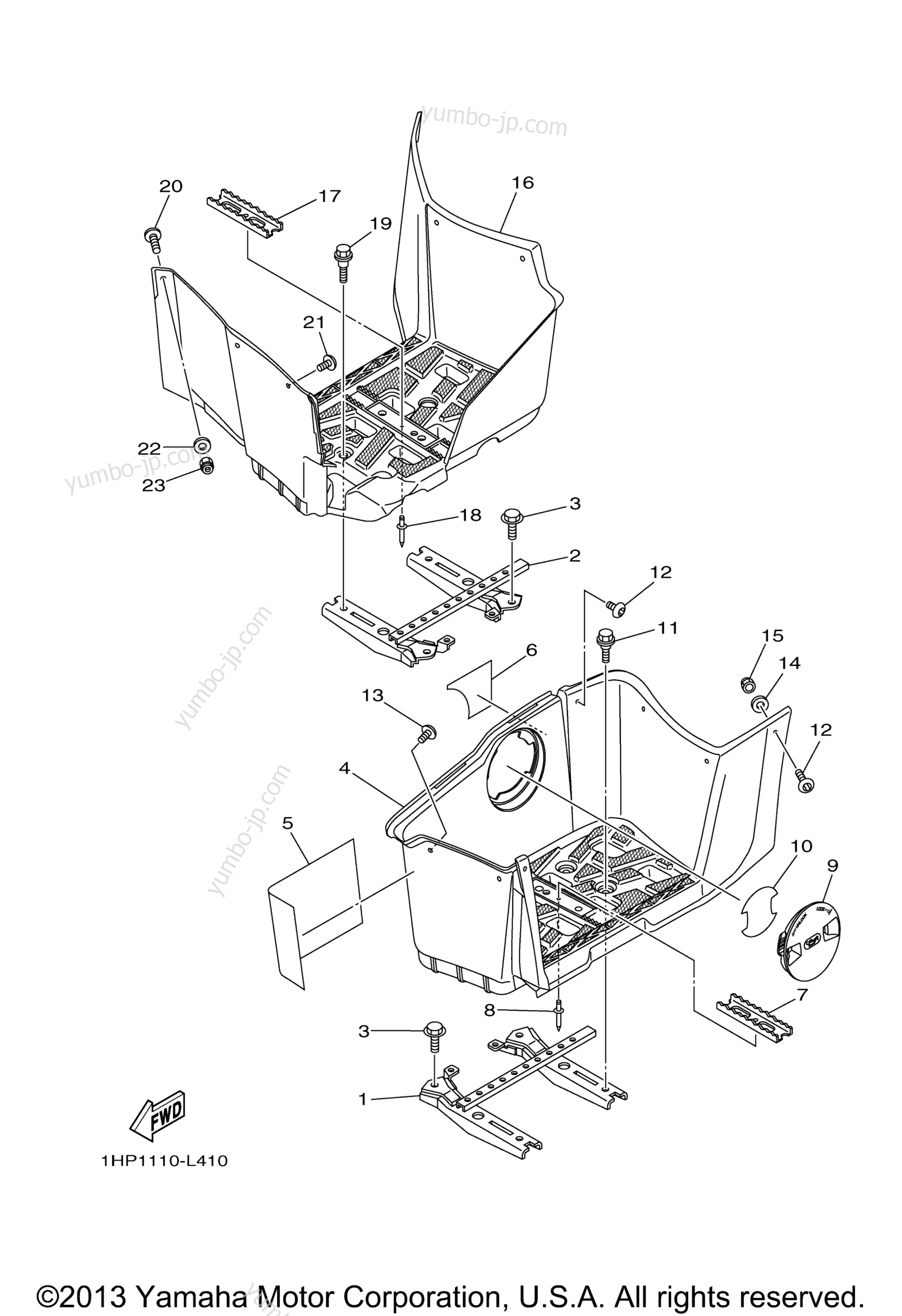 Stand Footrest for ATVs YAMAHA GRIZZLY 700 EPS 4WD SPECIAL EDITION (YFM7FGPSED) Low Gloss Black 2013 year