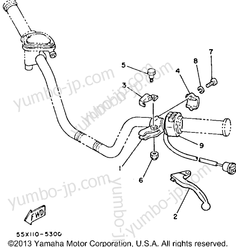 Handle Switch - Lever for ATVs YAMAHA BADGER (YFM80N) 1985 year