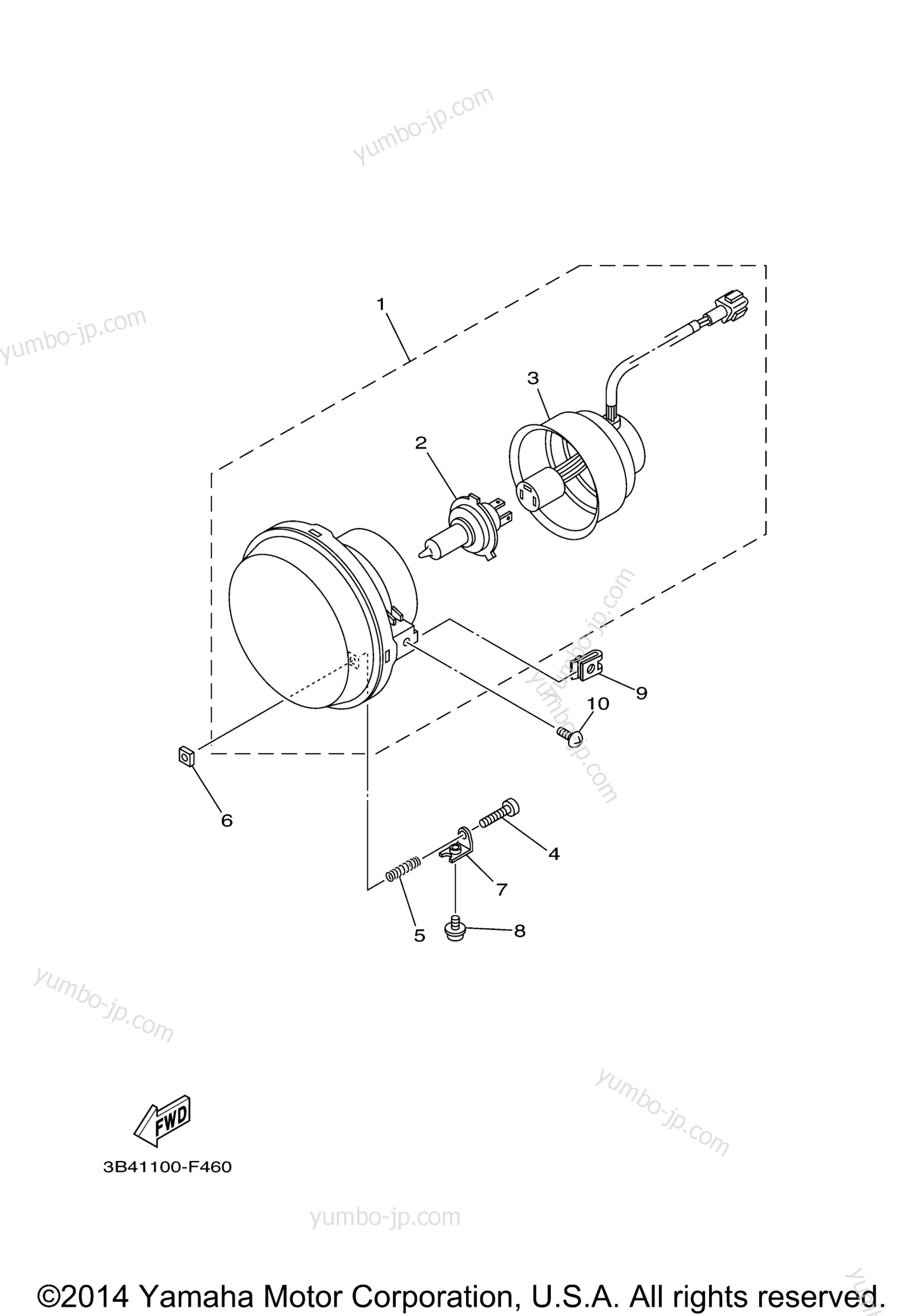 HEADLIGHT for ATVs YAMAHA GRIZZLY 700 SPECIAL EDITION (YFM7FGPSPX) 2008 year