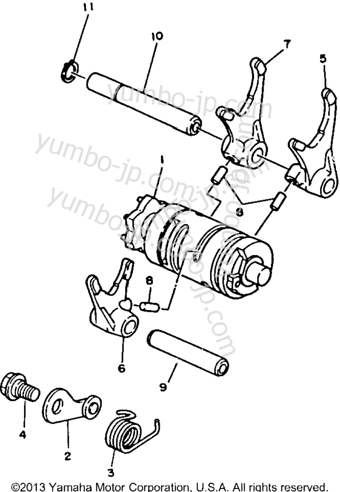 Shift Cam Fork для квадроциклов YAMAHA BLASTER (YFS200D) 1992 г.