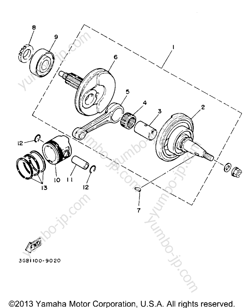 Crankshaft - Piston для квадроциклов YAMAHA CHAMP (YFM100W) 1989 г.