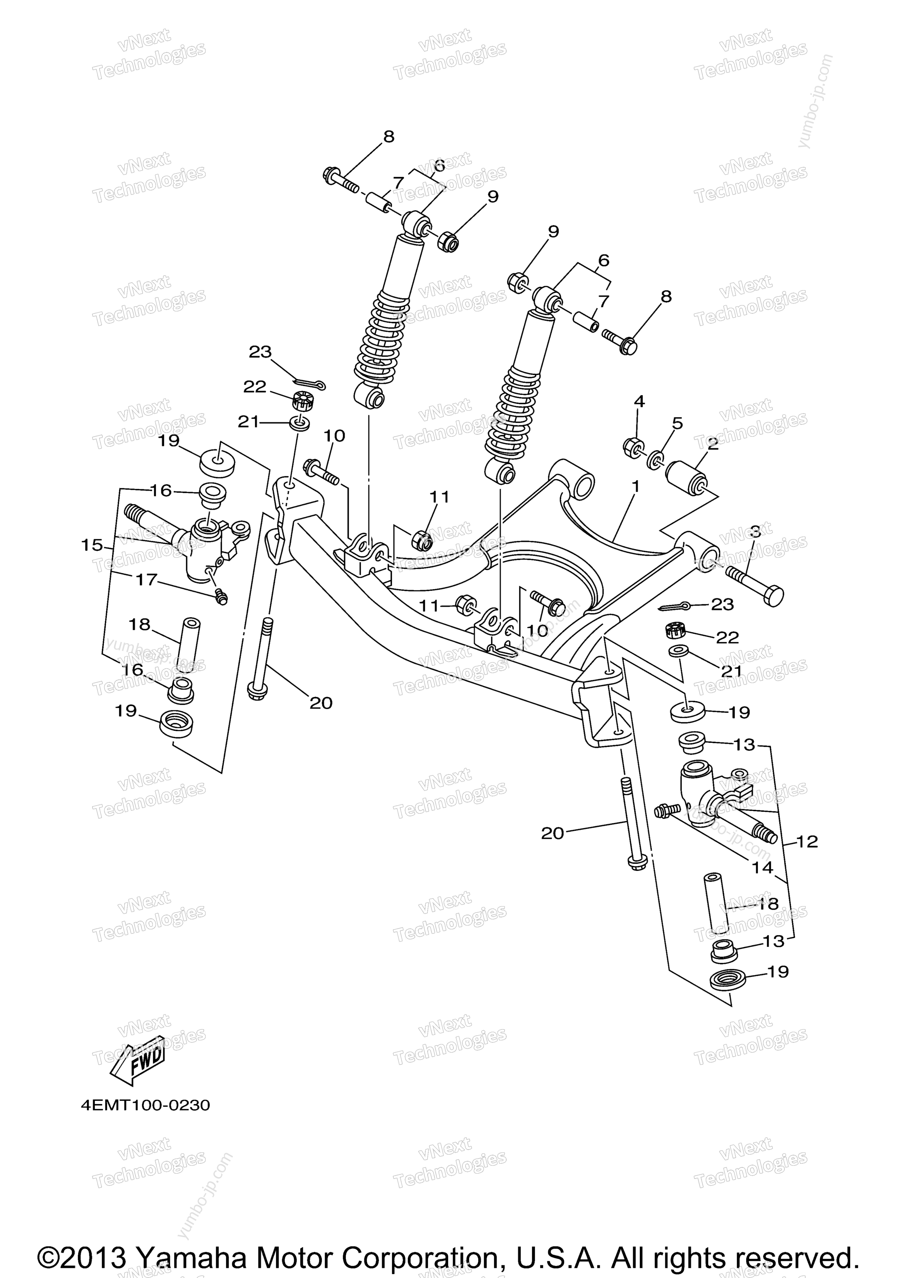 Front Suspension - Wheel for ATVs YAMAHA BADGER (YFM80M) 2000 year