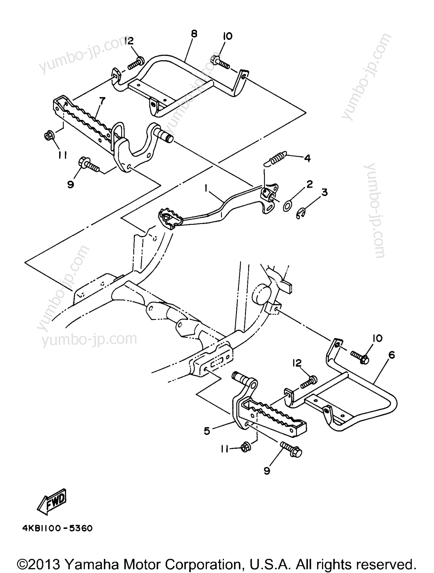 Stand Footrest для квадроциклов YAMAHA WOLVERIINE (YFM35FXJ_M) 1997 г.