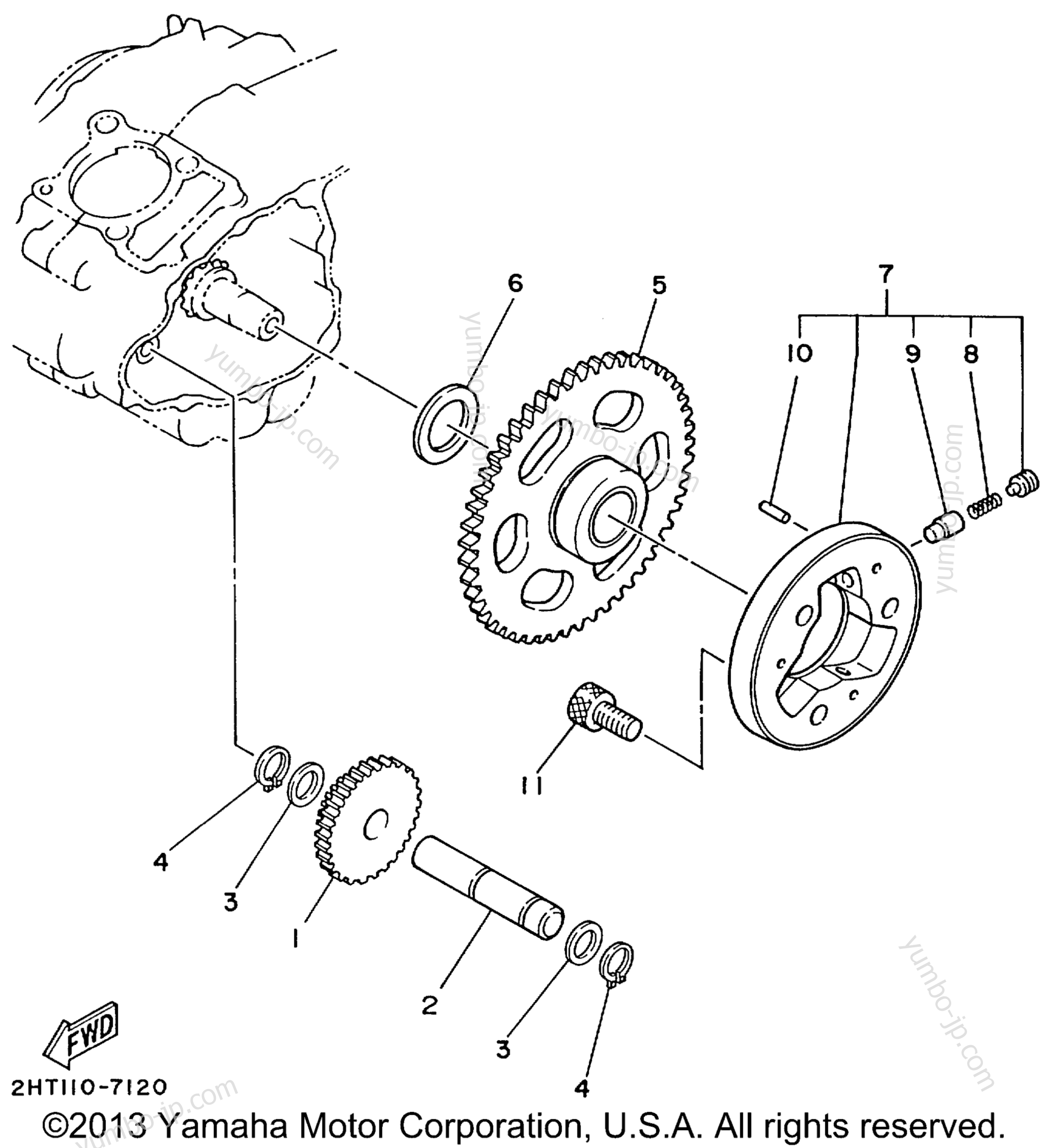 STARTER CLUTCH for ATVs YAMAHA TIMBERWOLF 2WD (YFB250FWL) 1999 year