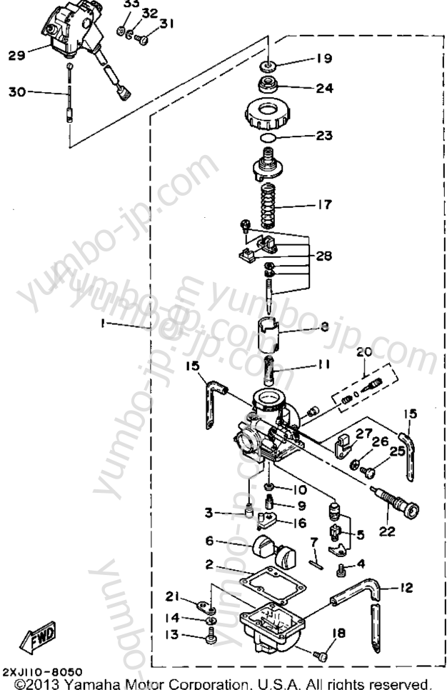 Карбюратор для квадроциклов YAMAHA BLASTER (YFS200G_MN) 1995 г.