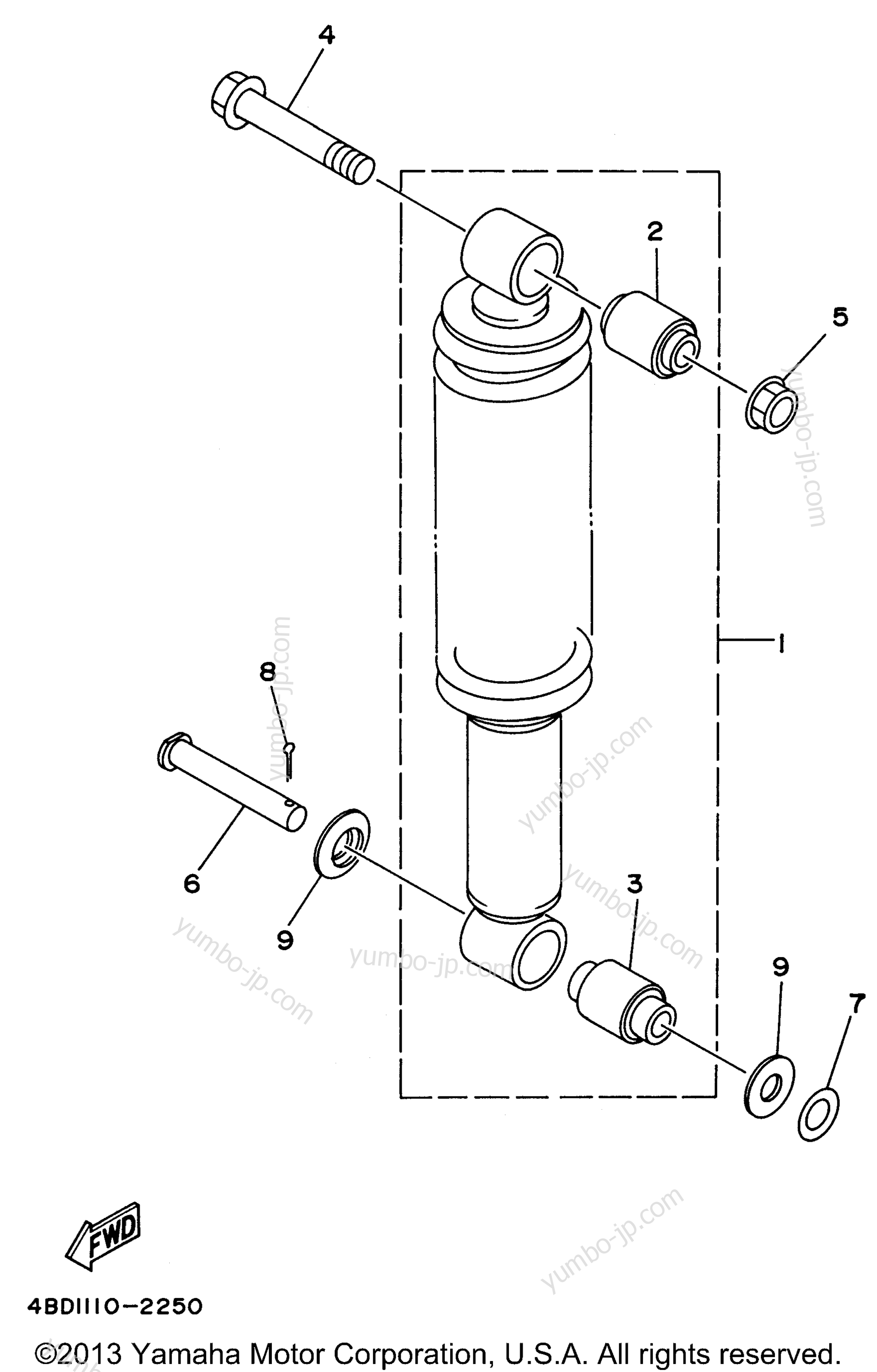 Rear Suspension для квадроциклов YAMAHA TIMBERWOLF 2WD (YFB250FWH) 1996 г.