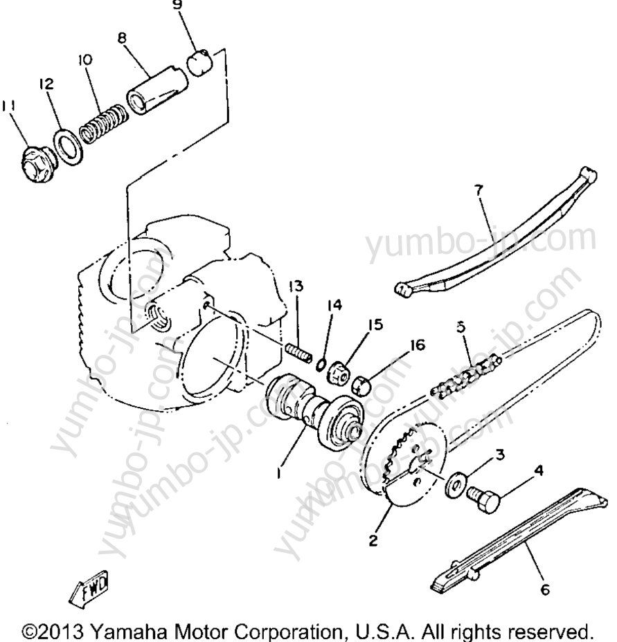 Camshaft - Chain for ATVs YAMAHA BADGER (YFM80N) 1985 year