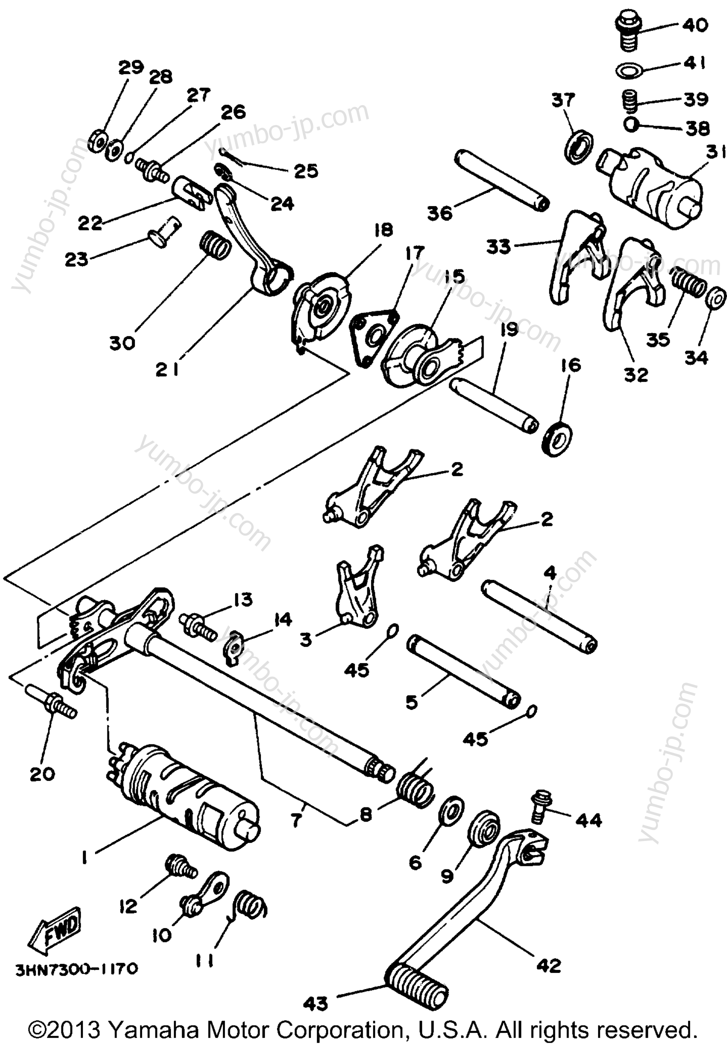 Shift Cam - Fork для квадроциклов YAMAHA BIG BEAR 4WD (YFM350FWD_) 1992 г.