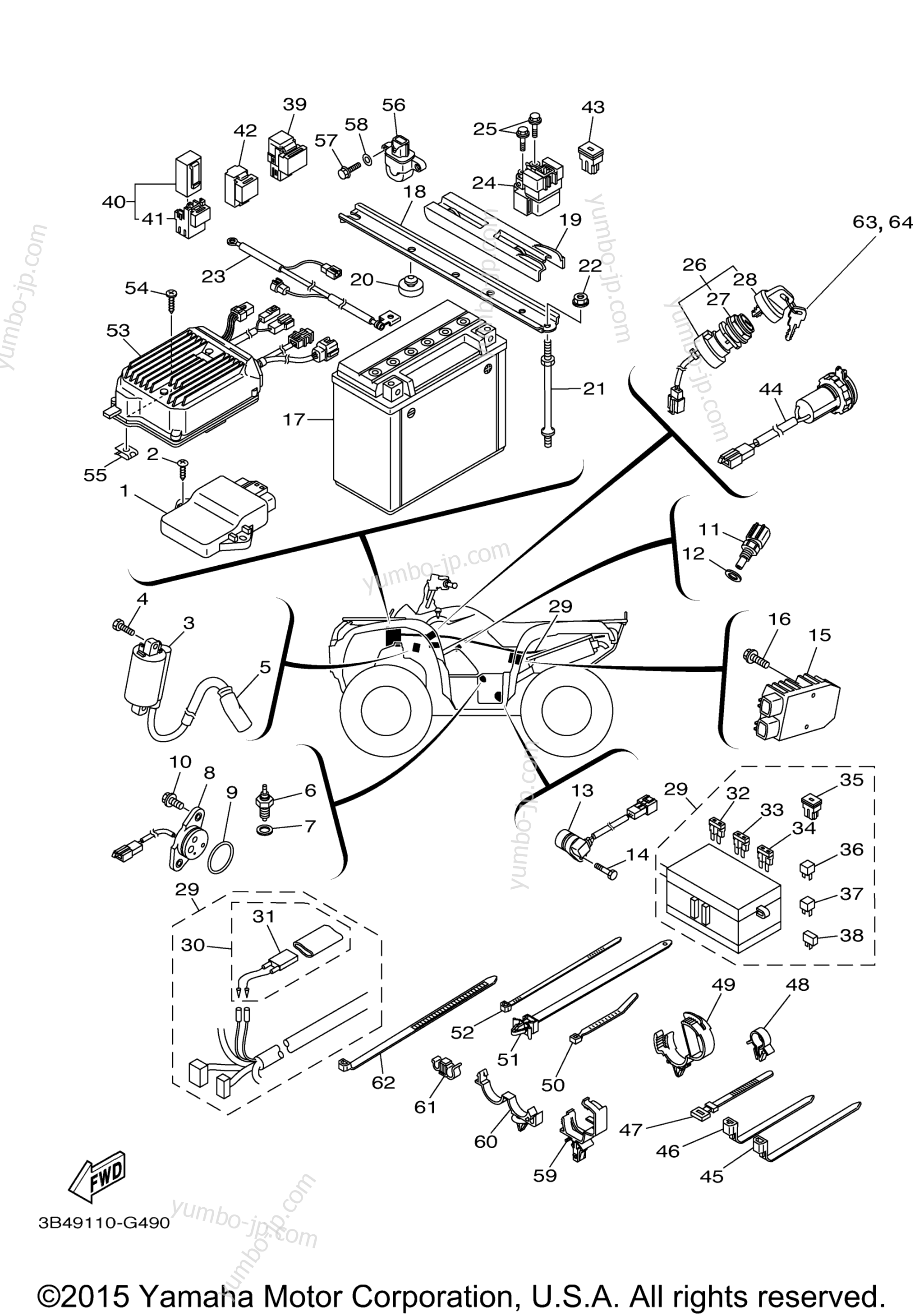 Electrical 1 for ATVs YAMAHA GRIZZLY 700 SPECIAL EDITION (YFM7FGPSPX) 2008 year