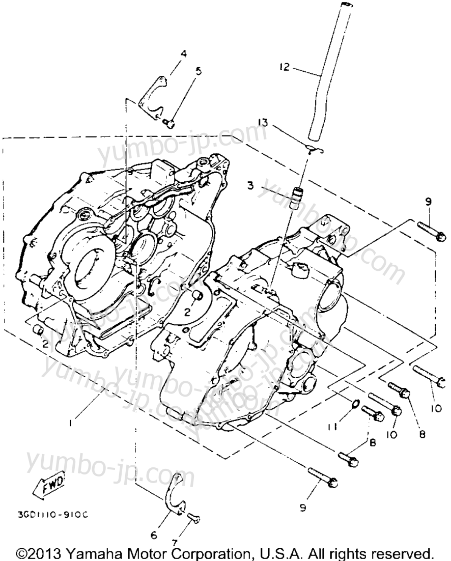 Крышка картера для квадроциклов YAMAHA WARRIOR (YFM350XE_M) 1993 г.