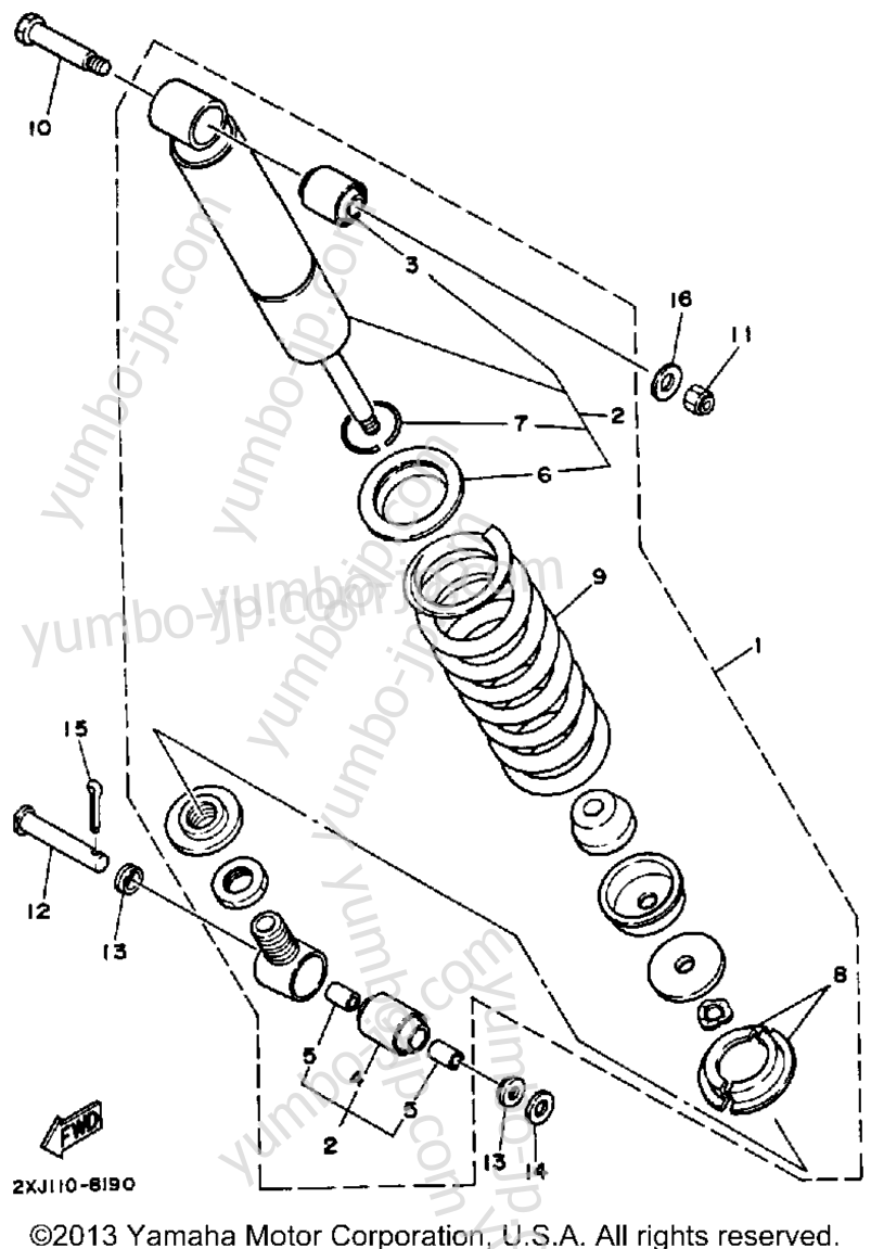 Rear Shocks для квадроциклов YAMAHA BLASTER (YFS200U) 1988 г.