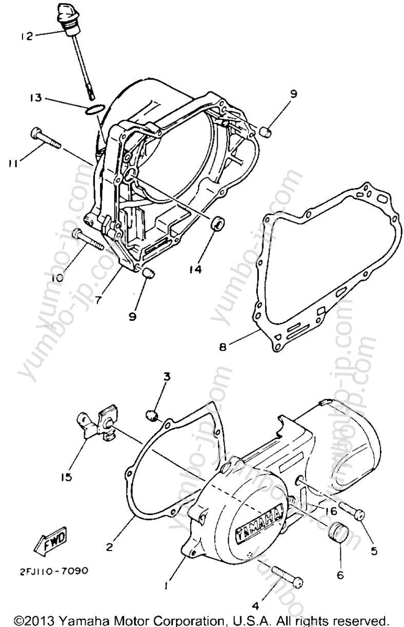 CRANKCASE COVER for ATVs YAMAHA CHAMP (YFM100A) 1990 year