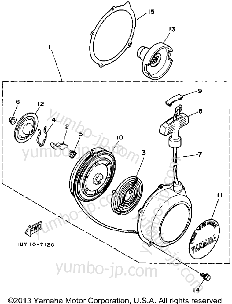 Starter (Alternate Parts) for ATVs YAMAHA MOTO-4 (YFM350ERW) 1989 year