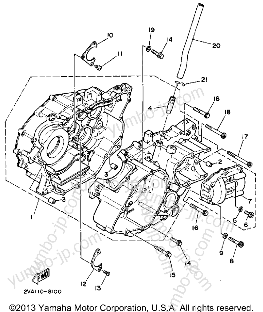 Крышка картера для квадроциклов YAMAHA BIG BEAR 4WD (YFM350FWU) 1988 г.