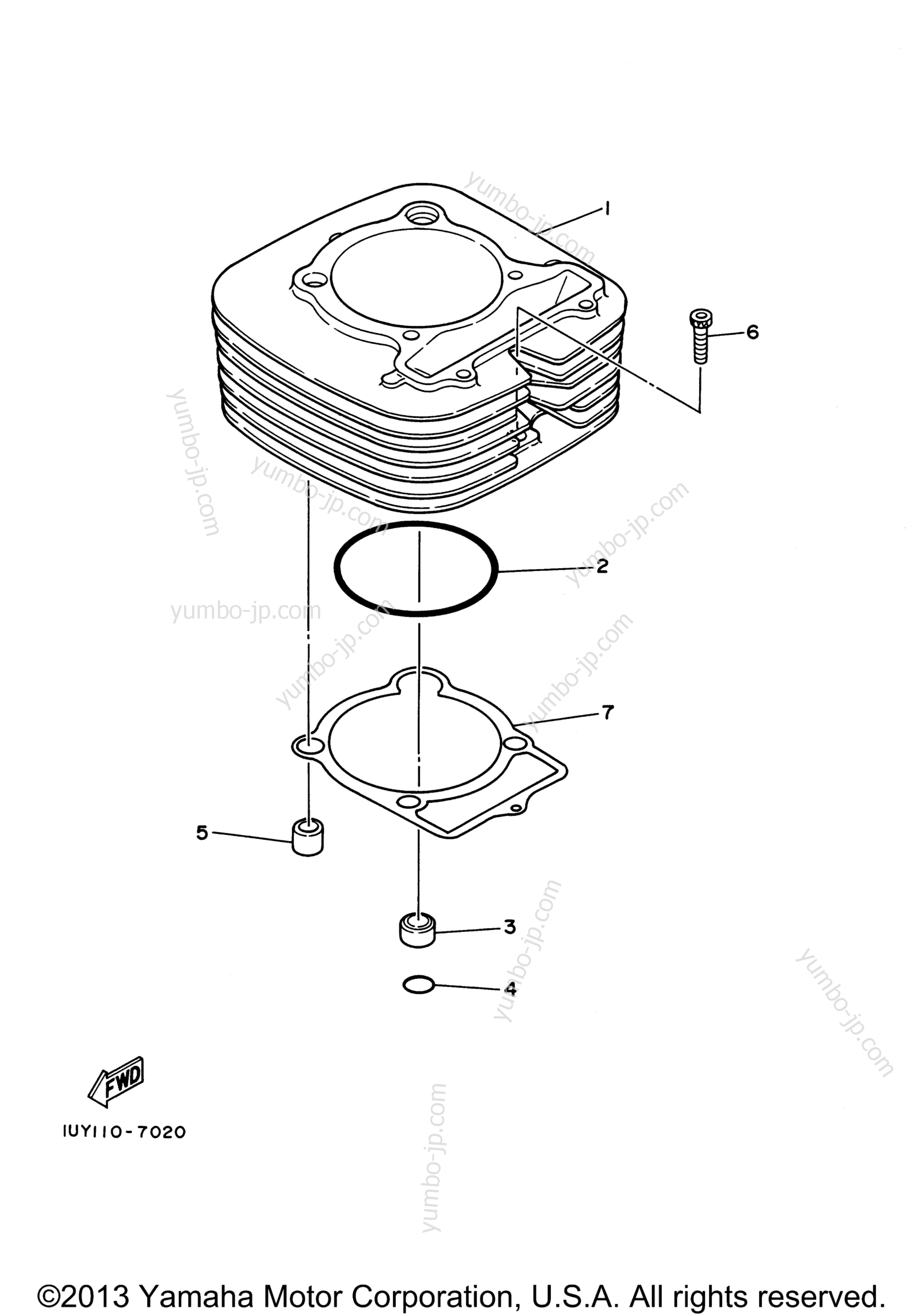 CYLINDER for ATVs YAMAHA RAPTOR 350 (YFM35RW) 2007 year