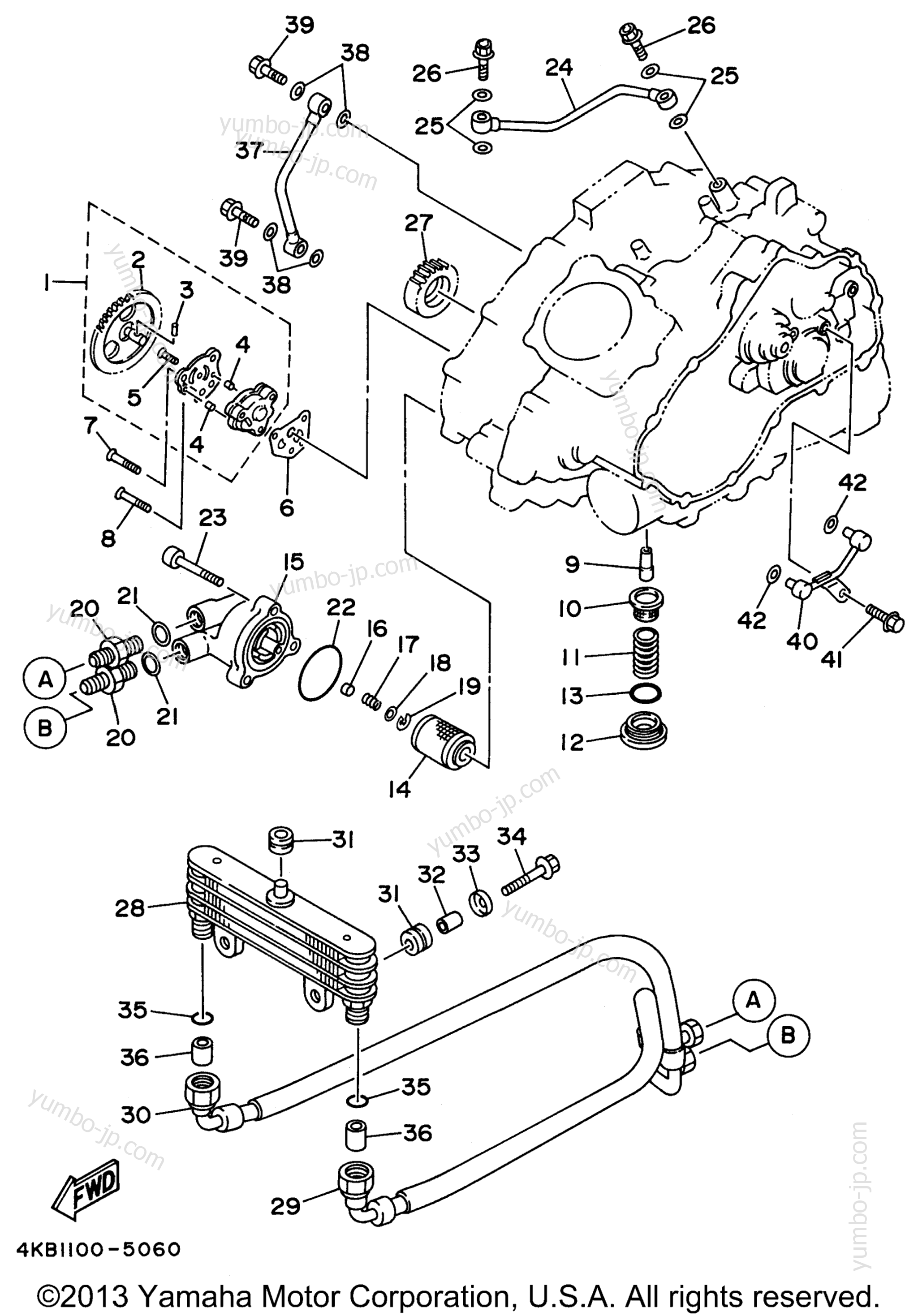 Масляный насос для квадроциклов YAMAHA WOLVERINE 4WD (YFM350FXH_) 1996 г.