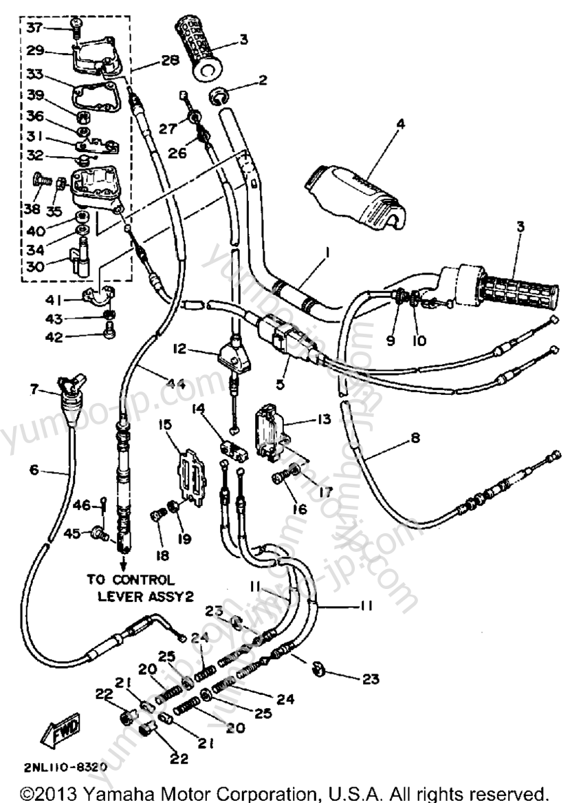 Handlebar Cable for ATVs YAMAHA TERRA PRO (YFP350U) 1988 year