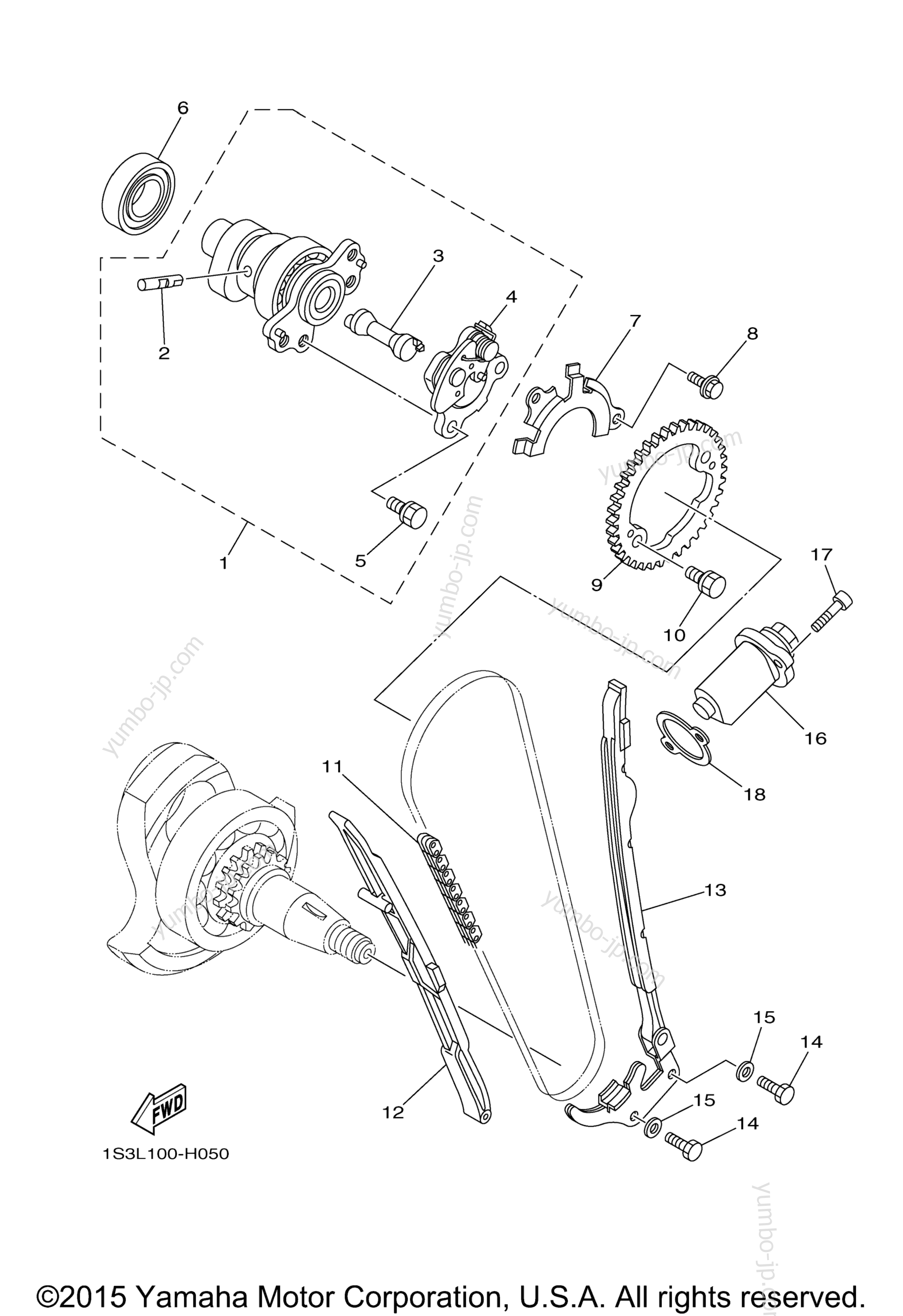 Camshaft Chain for ATVs YAMAHA RAPTOR 700 (YFM70RSBGL) 2016 year