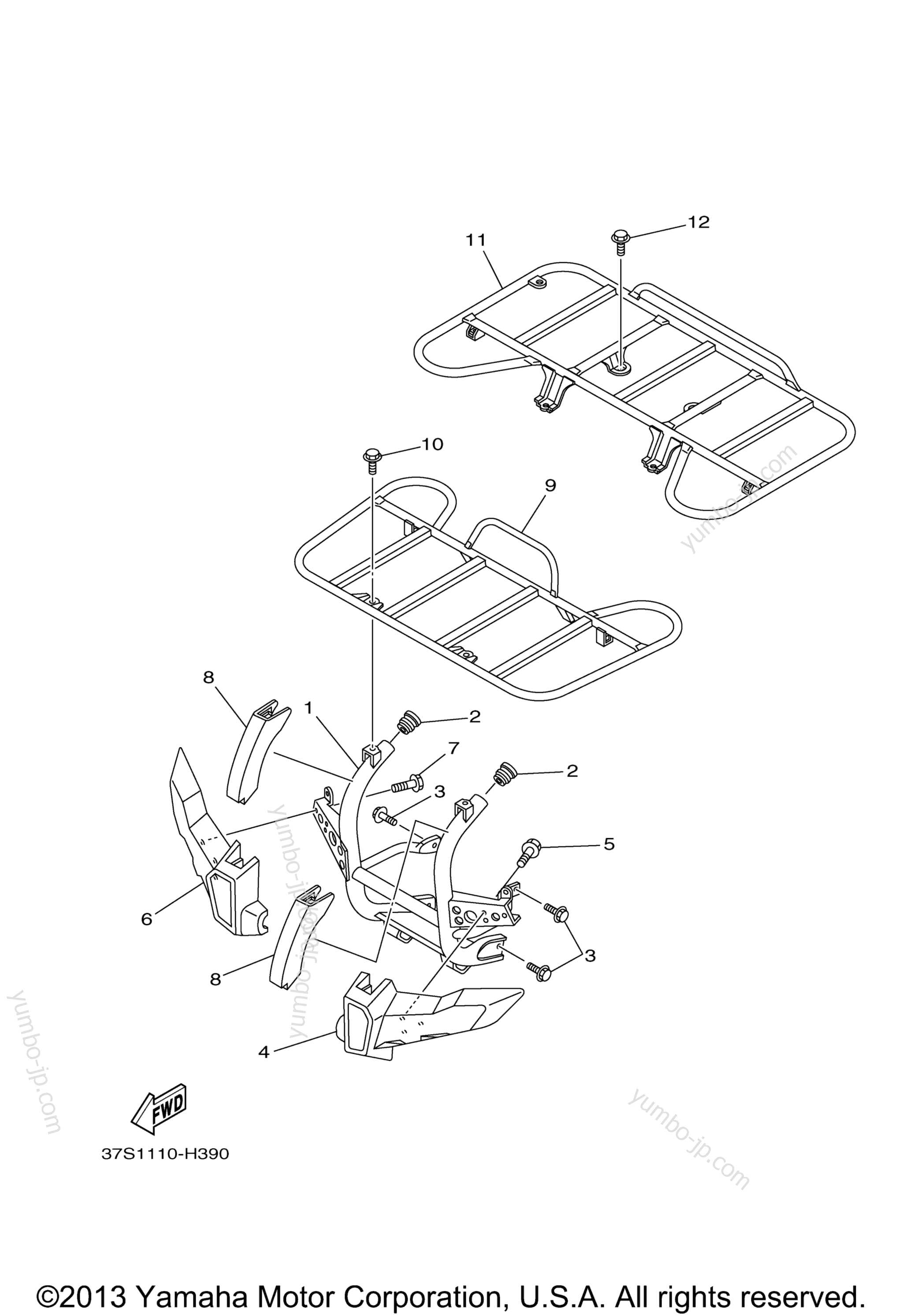 Guard for ATVs YAMAHA GRIZZLY 450 4WD HUNTER (YFM45FGHZ) 2010 year