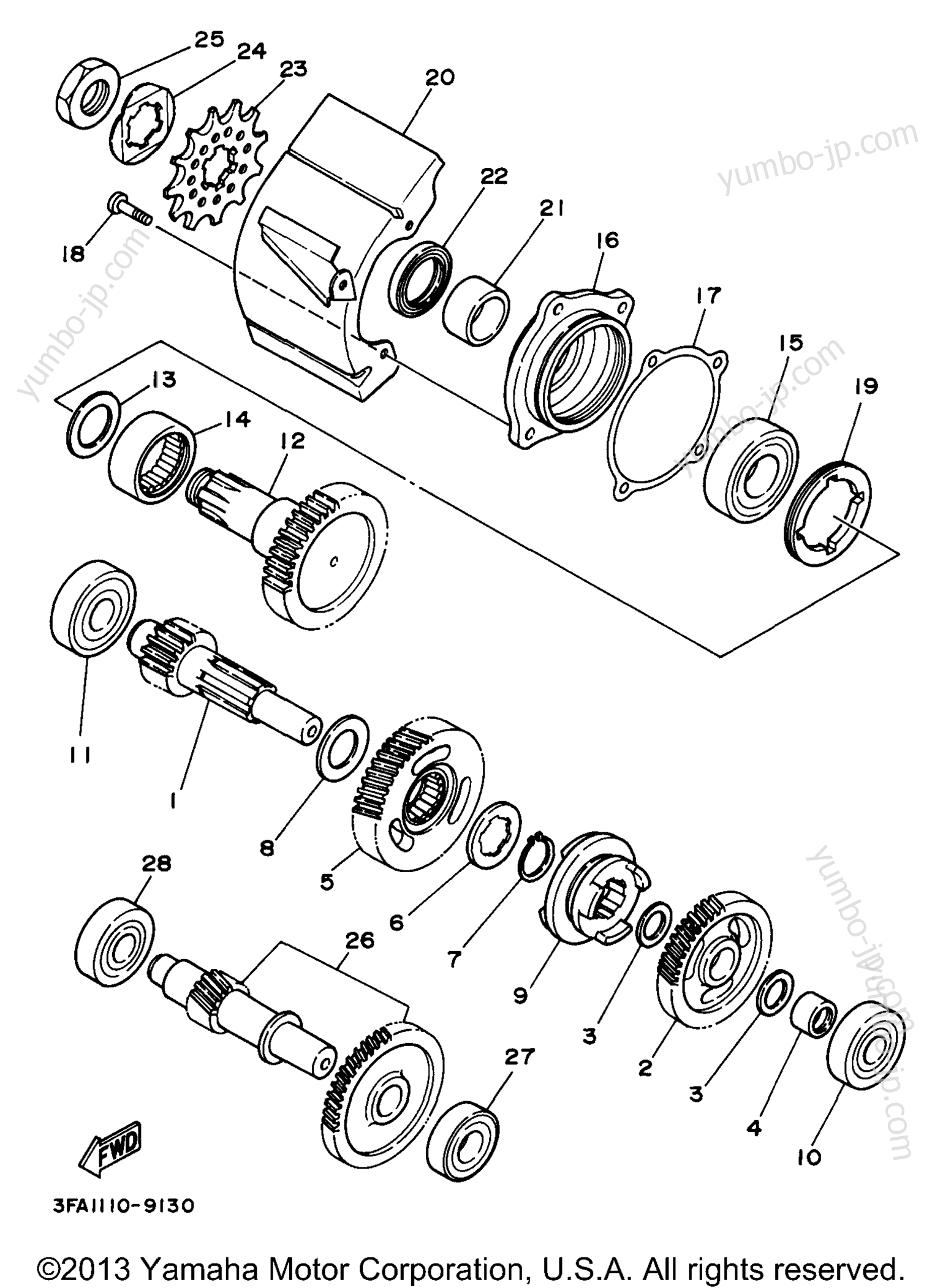 TRANSMISSION for ATVs YAMAHA BREEZE (YFA1K) 1998 year