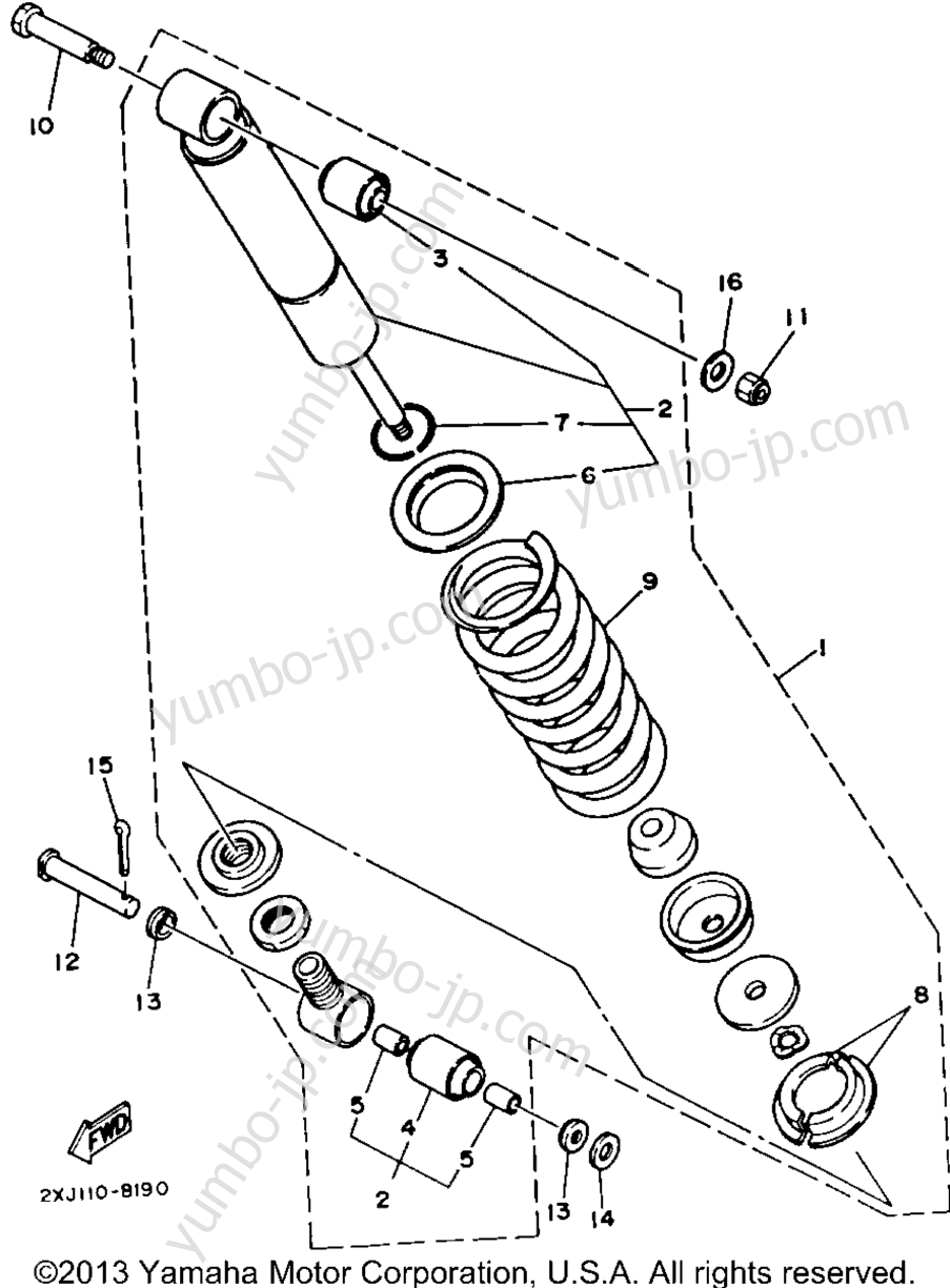 Rear Shocks для квадроциклов YAMAHA BLASTER (YFS200D) 1992 г.