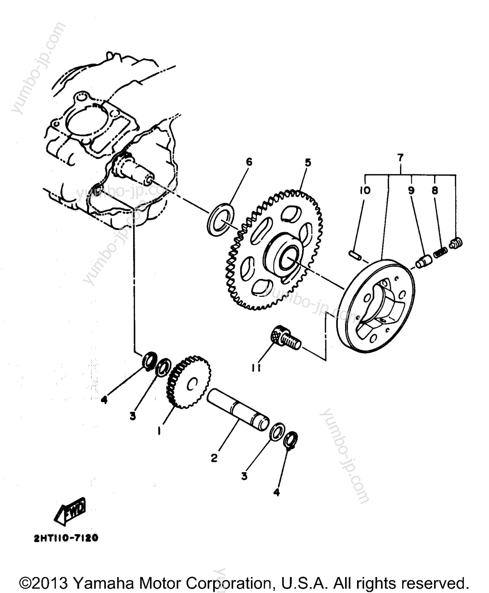 STARTER CLUTCH для квадроциклов YAMAHA TIMBERWOLF 2WD (YFB250UJ) 1997 г.
