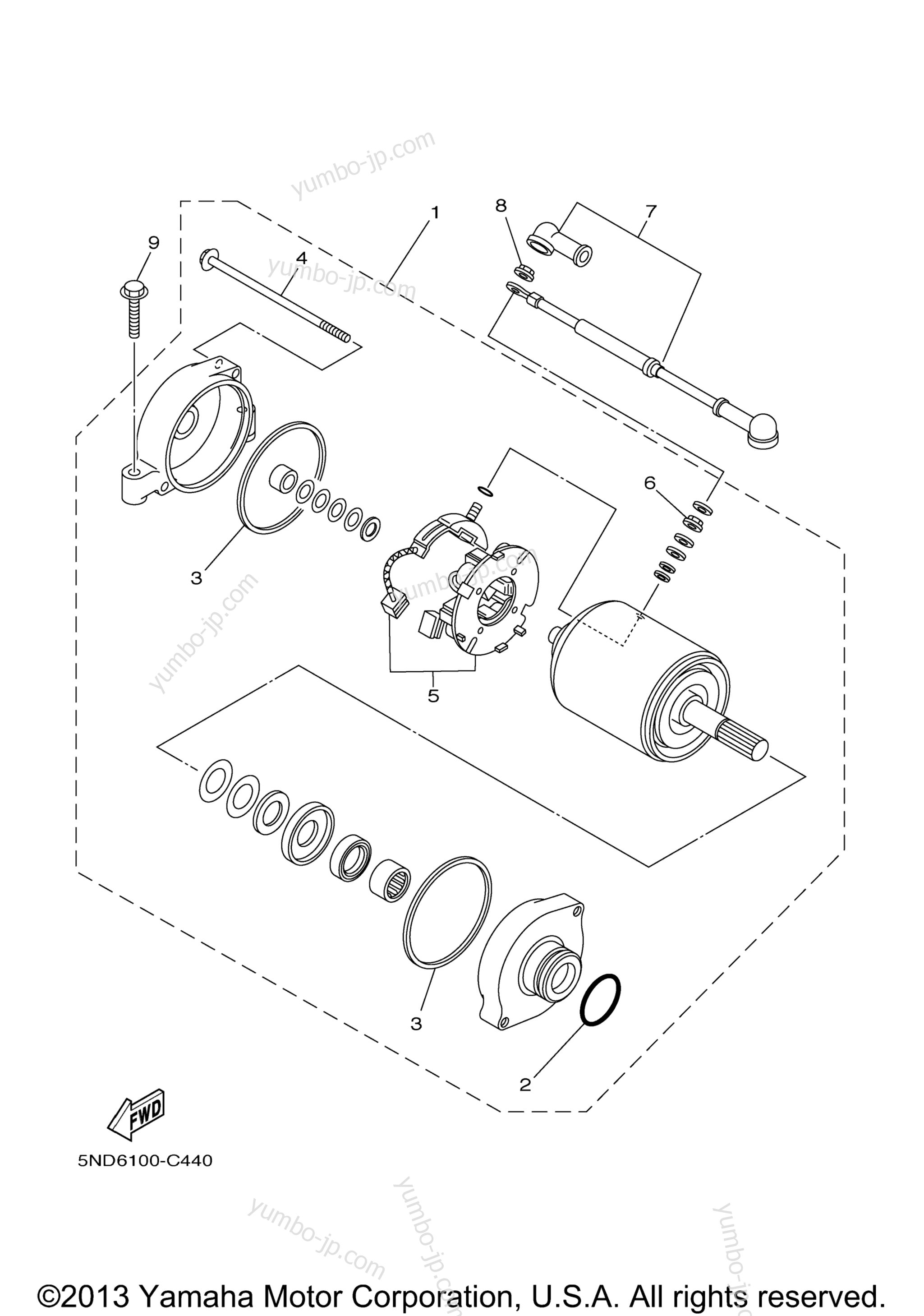 STARTING MOTOR for ATVs YAMAHA GRIZZLY 660 SPECIAL EDITION (YFM66FASEV) 2006 year