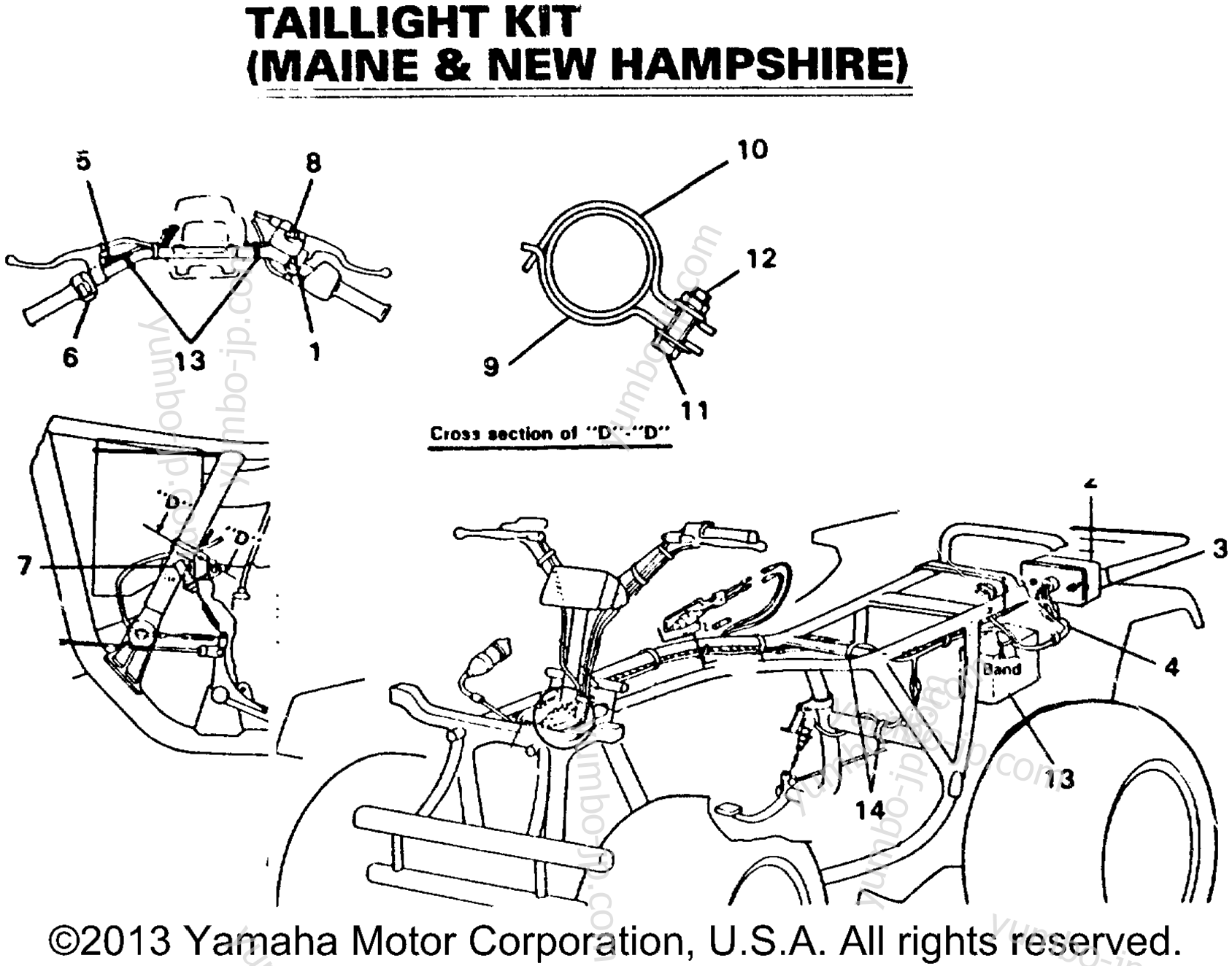 Taillight Kit (Maine & New Hampshire) для квадроциклов YAMAHA BIG BEAR 4WD (YFM350FWD_) 1992 г.